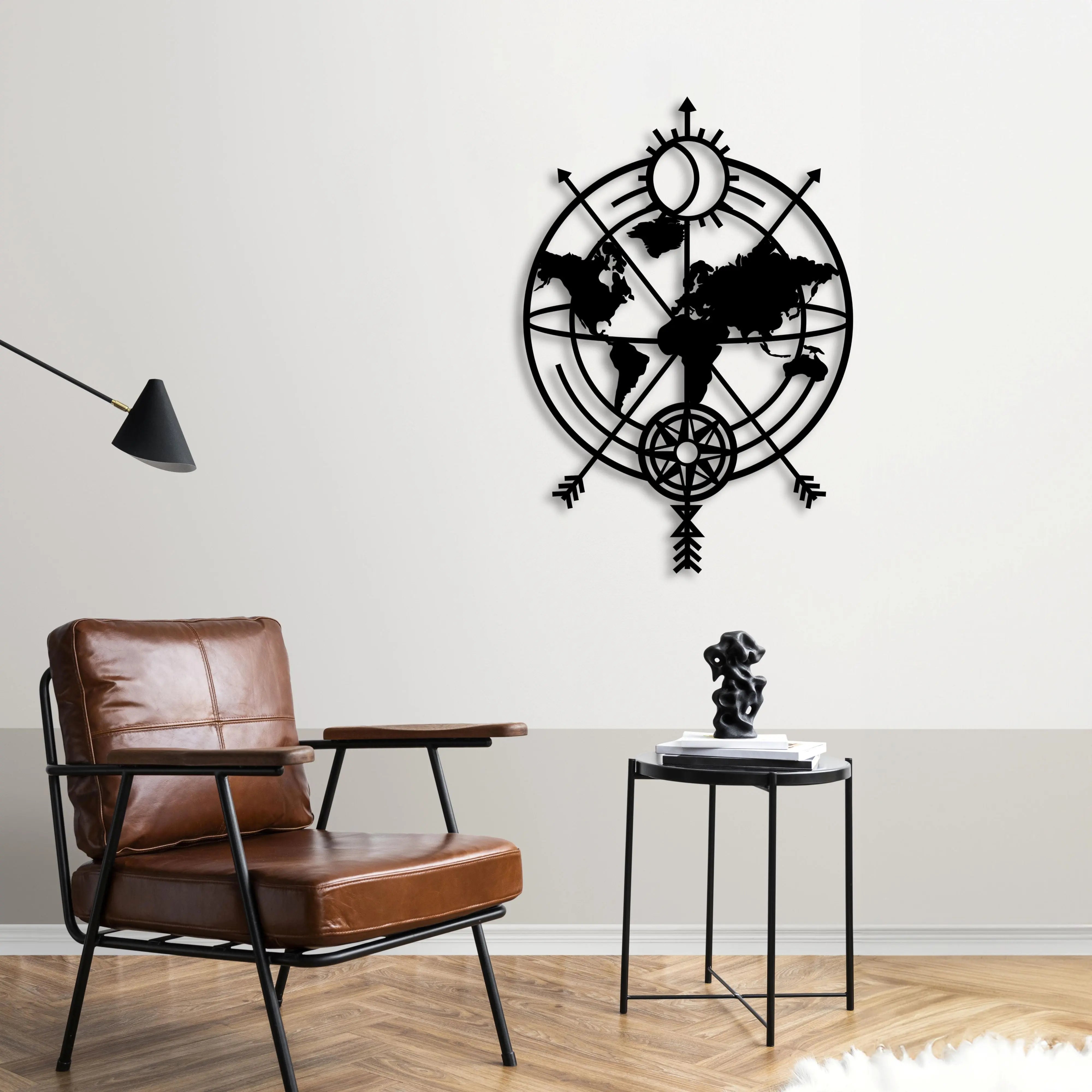 Keşif ve Yön Haritası – Metal Duvar Dekoru Laser Artique