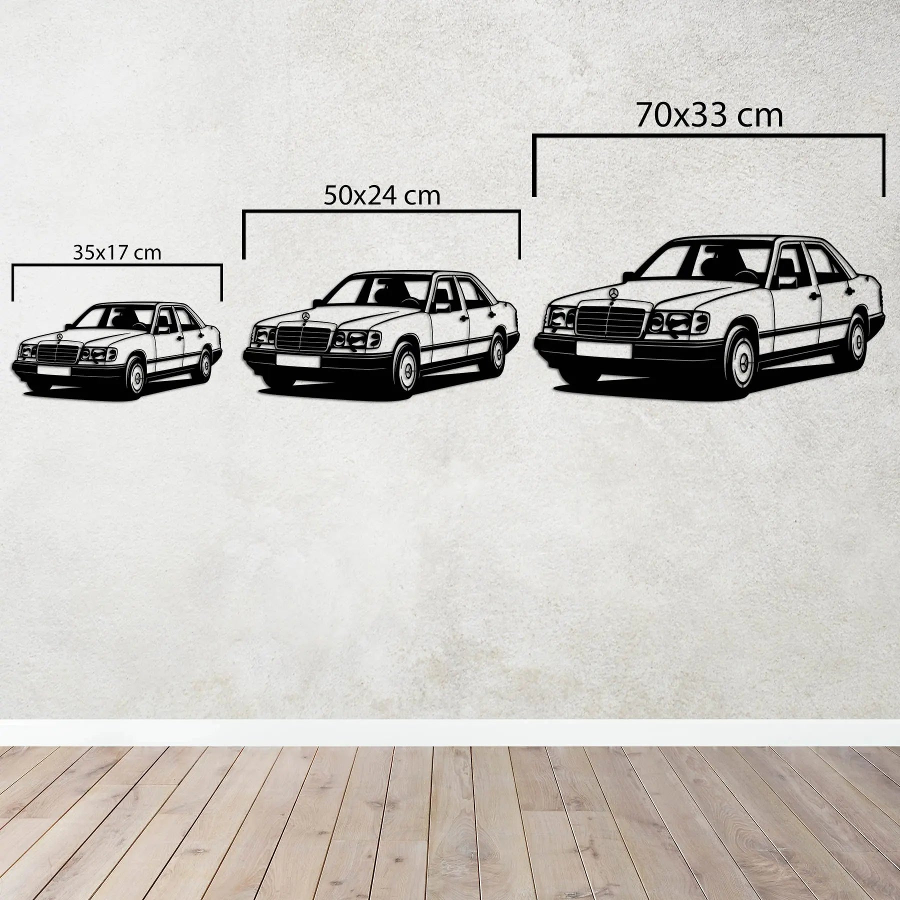 Mercedes-Benz 300E (W124) – Araba Metal Duvar Dekoru Laser Artique
