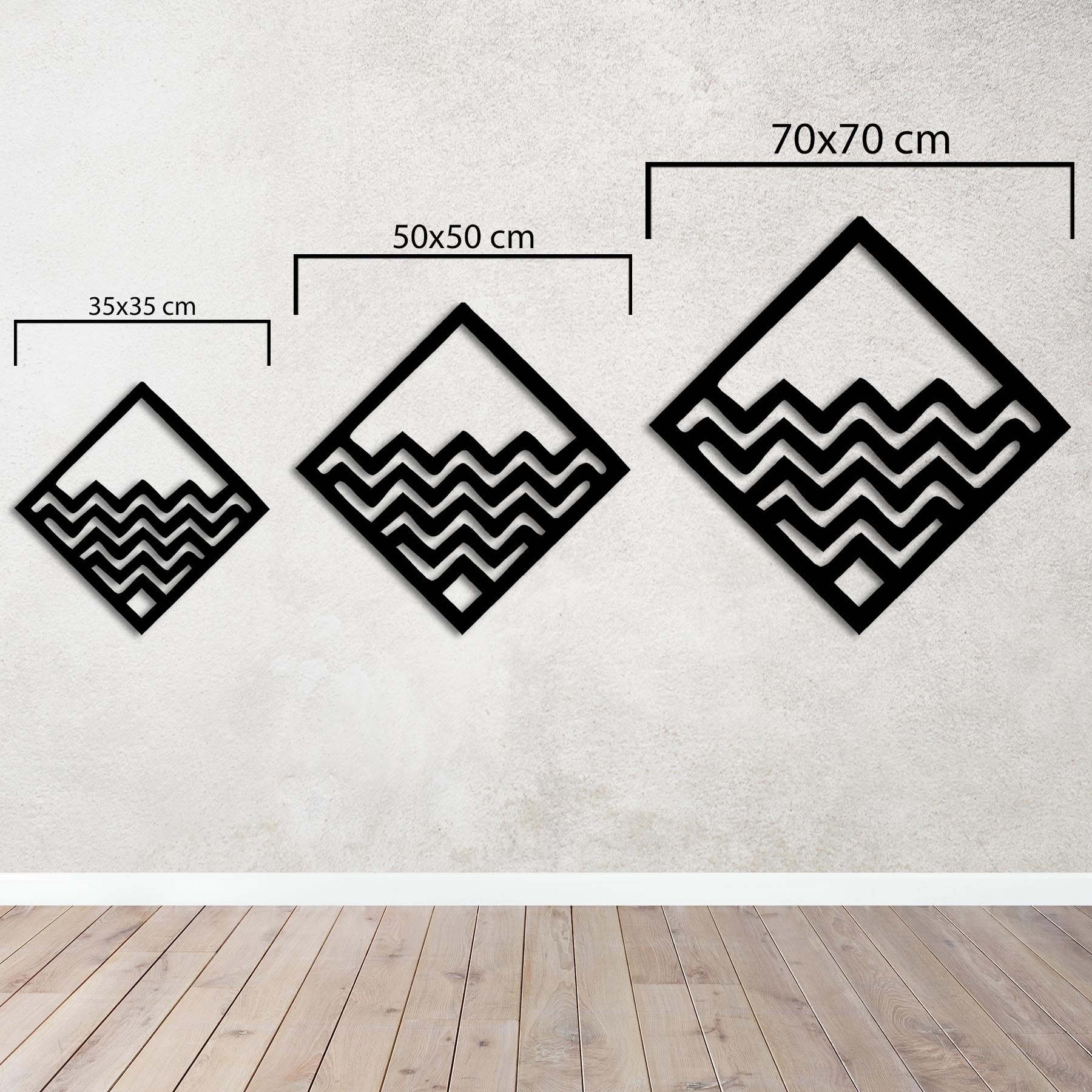 Dört Element Geometri Metal Duvar Dekoru