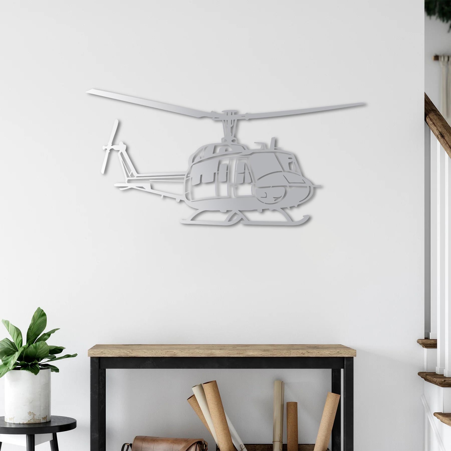 AB-212 Helikopter Metal Duvar Dekoru