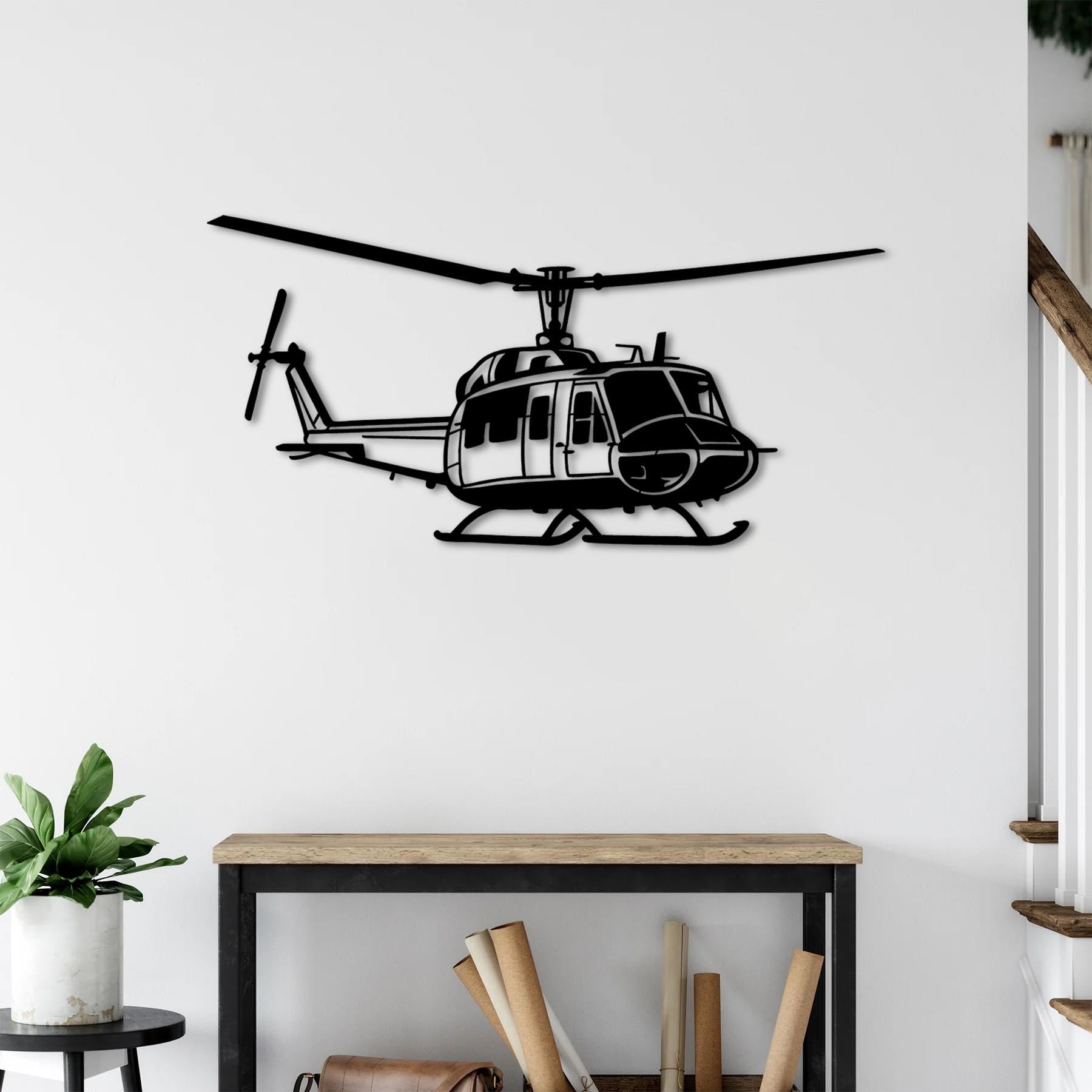AB-212 Helikopter Metal Duvar Dekoru