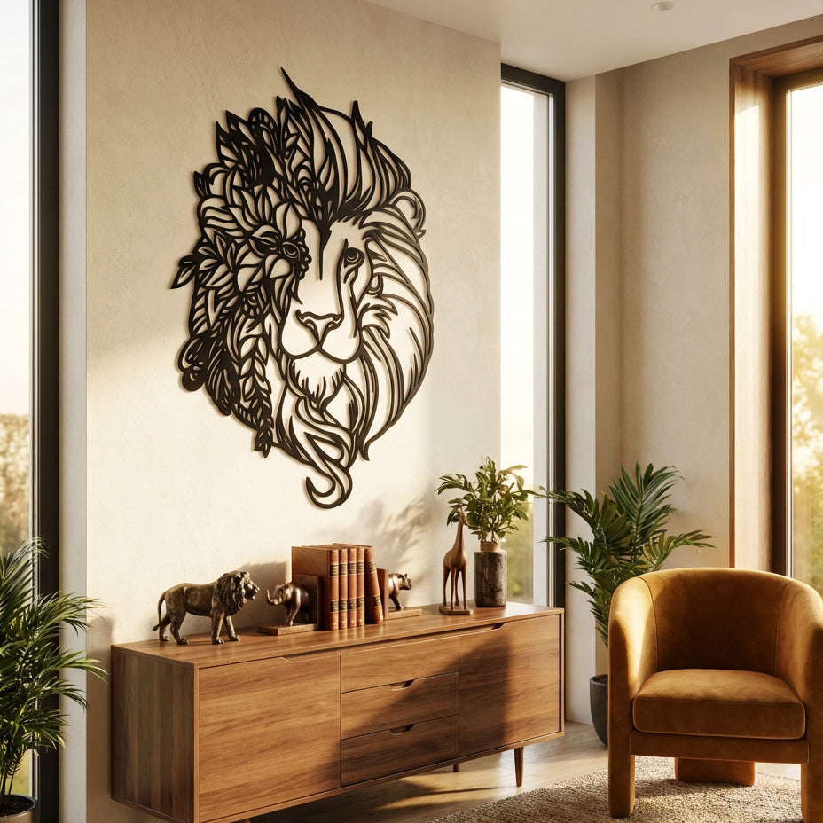 Aslan Ruhu Metal Duvar Dekoru