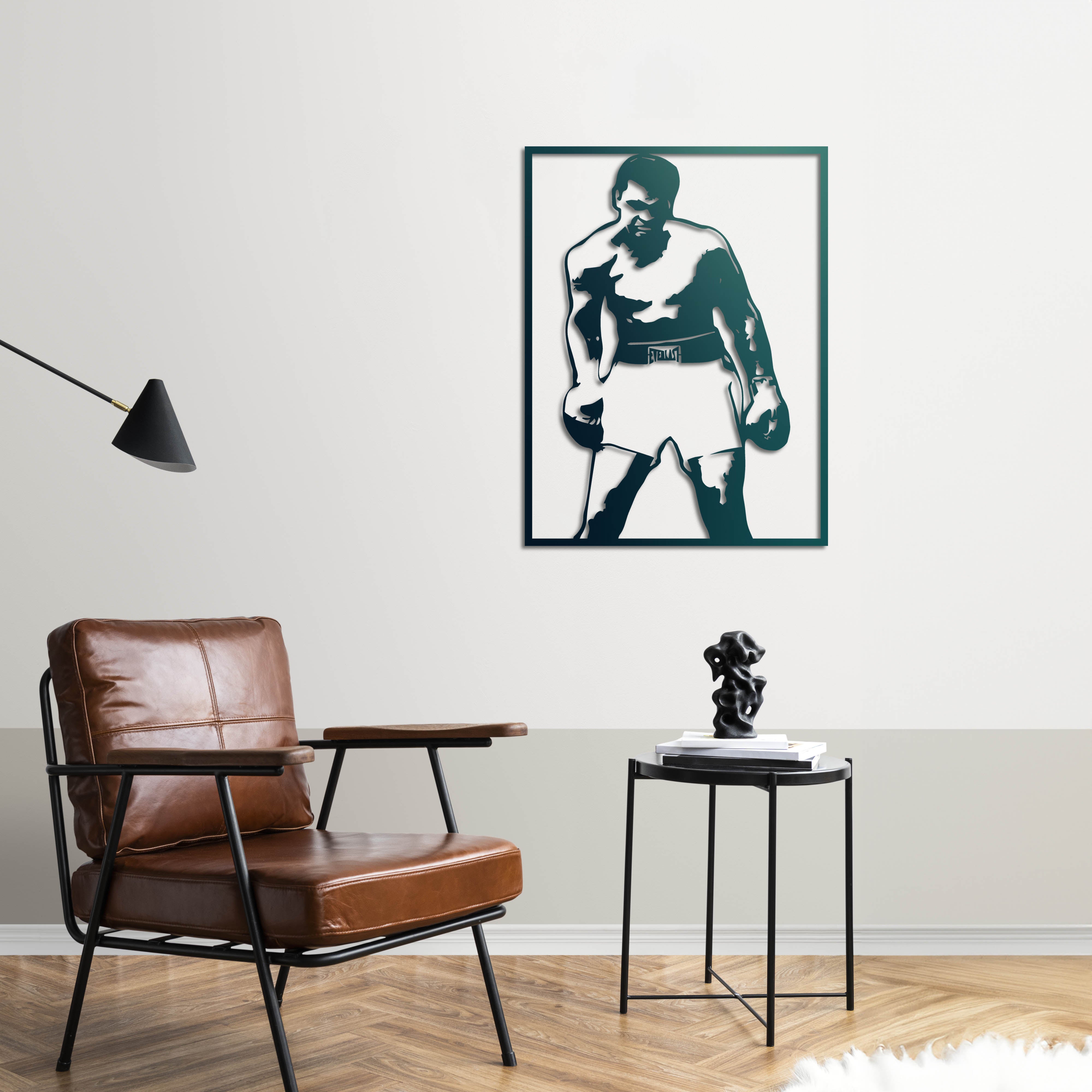 Efsanenin Duruşu – Muhammad Ali Metal Duvar Dekoru