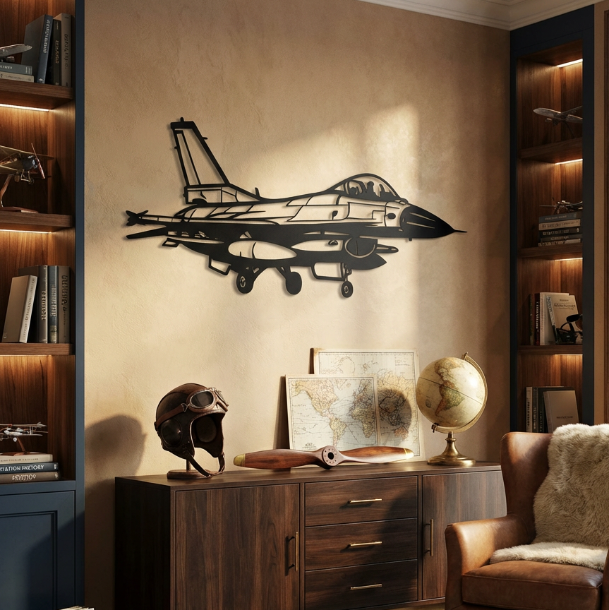F-16 Fighting Falcon – Uçak Metal Duvar Dekoru