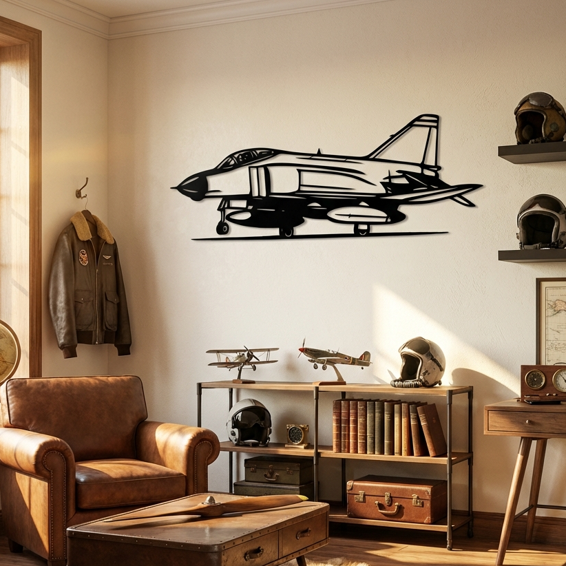F-4 Phantom – Jet Uçak Metal Duvar Dekoru