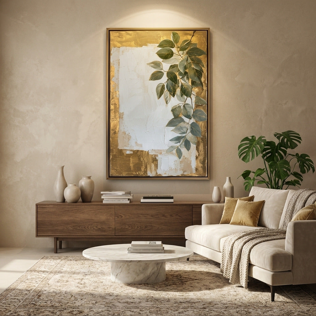 Verde Aurelia | Gold Botanik Tablo