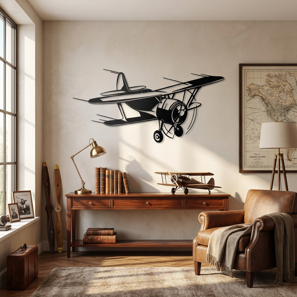 Hızlı Kanatlar – Uçak Metal Duvar Dekoru