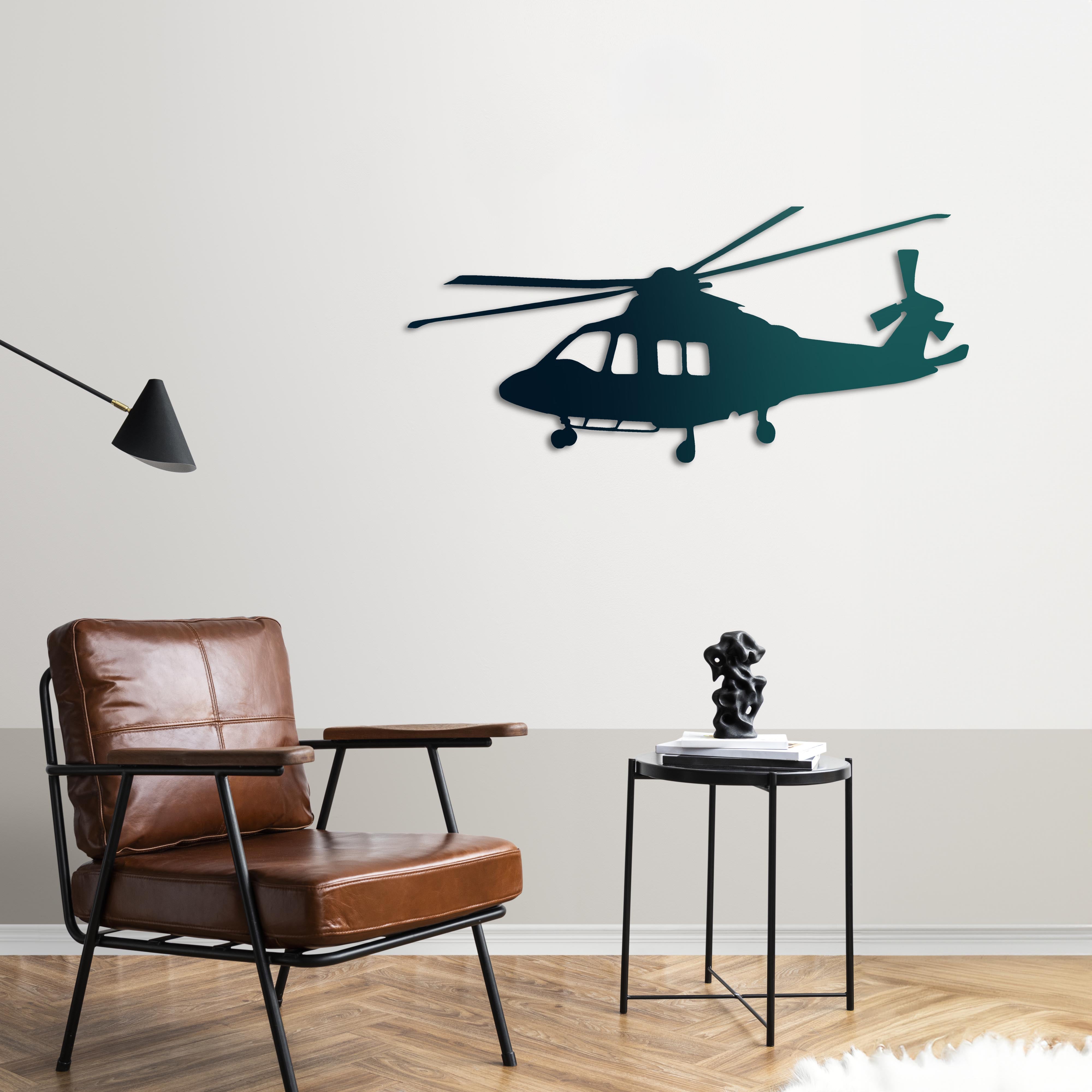 AW139 – Helikopter Metal Duvar Dekoru