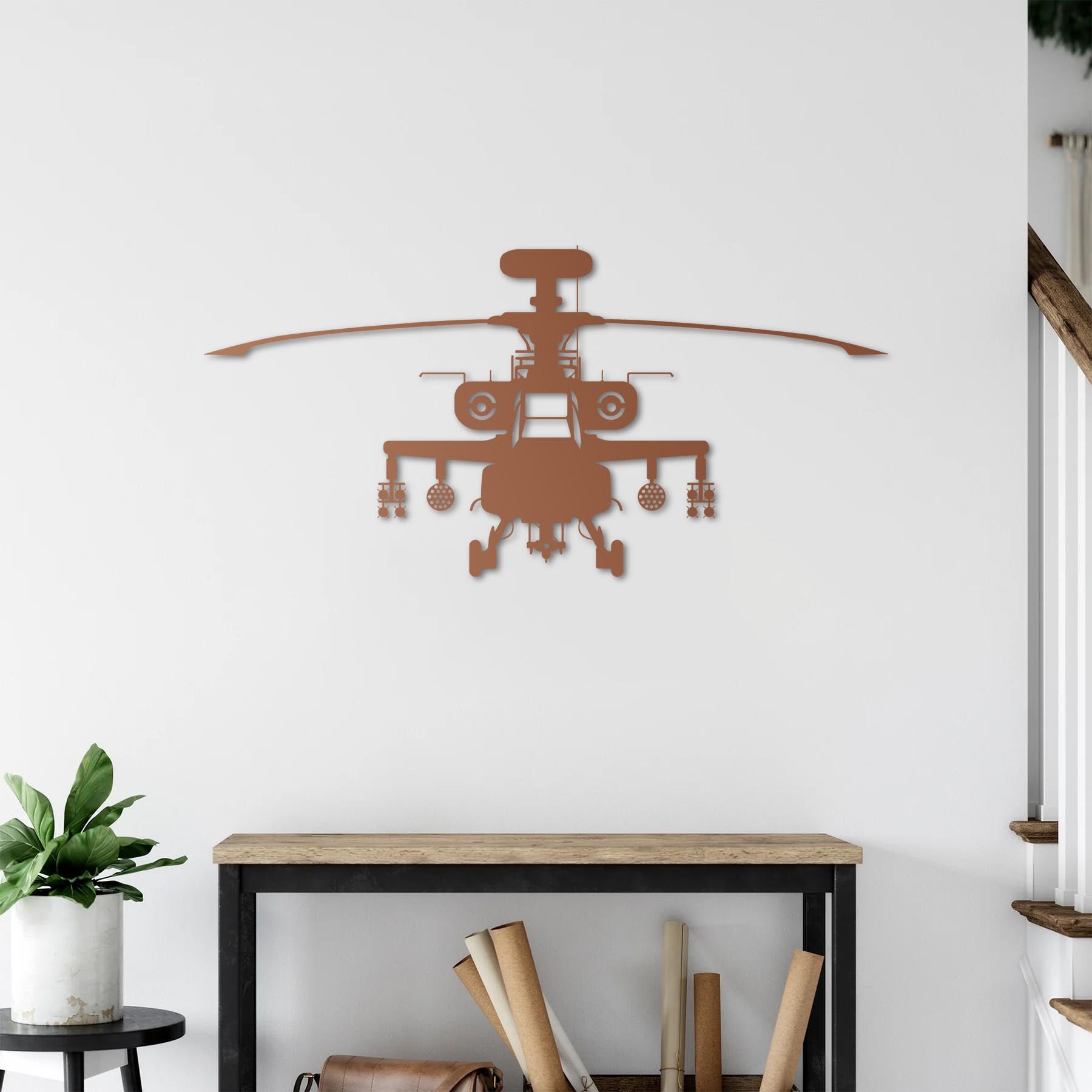 AH-64 Apache – Helikopter Metal Duvar Dekoru