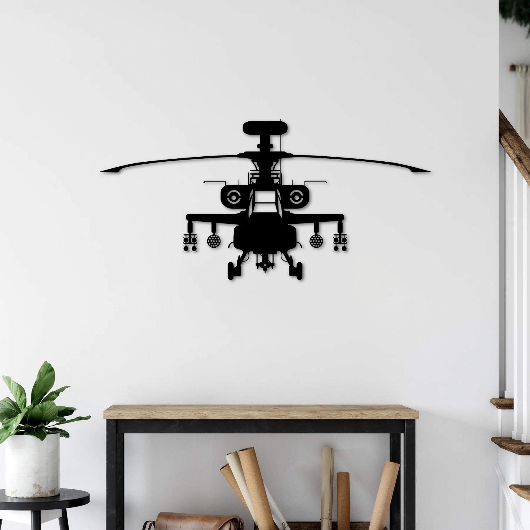 AH-64 Apache – Helikopter Metal Duvar Dekoru