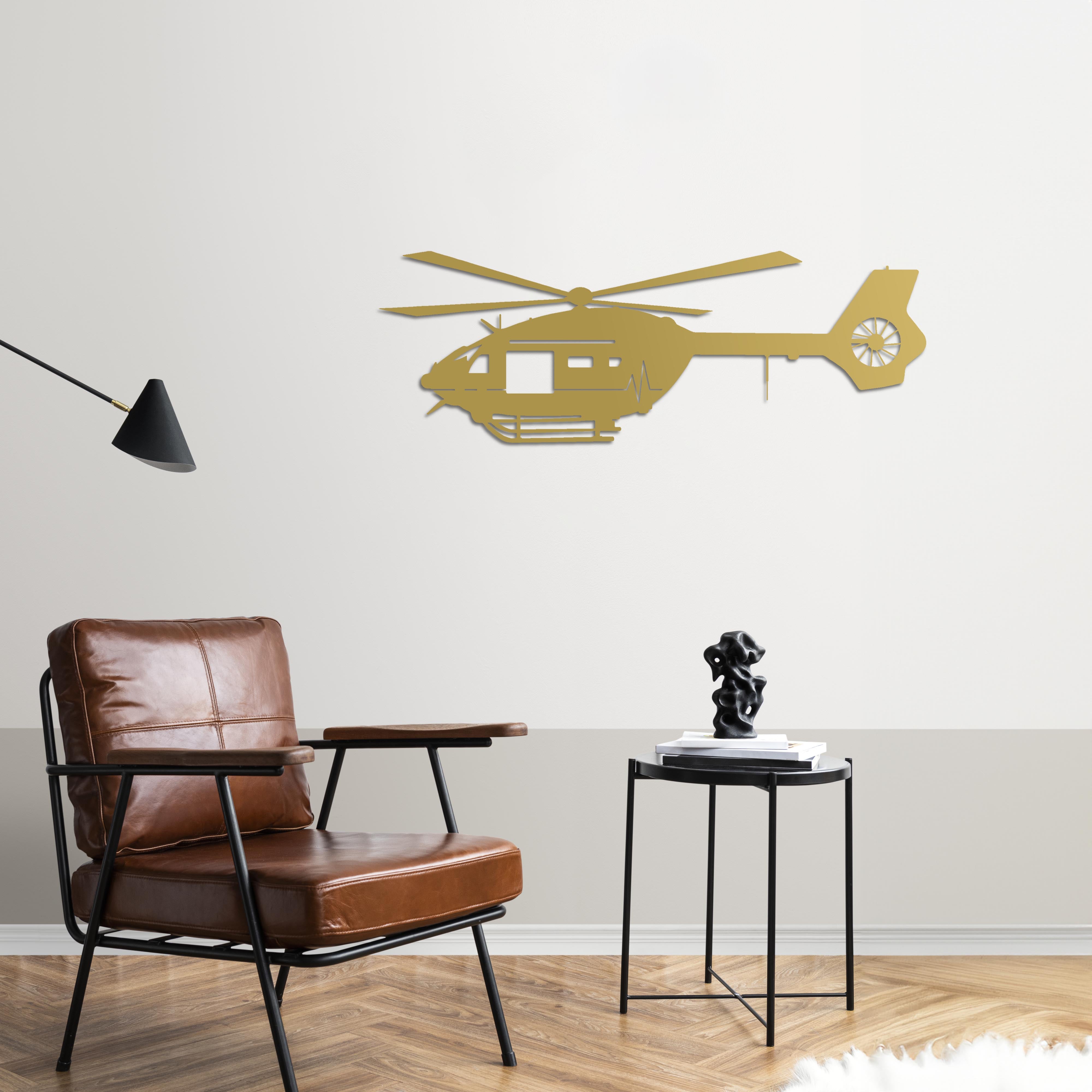 H135 Air Ambulance – Helikopter Metal Duvar Dekoru
