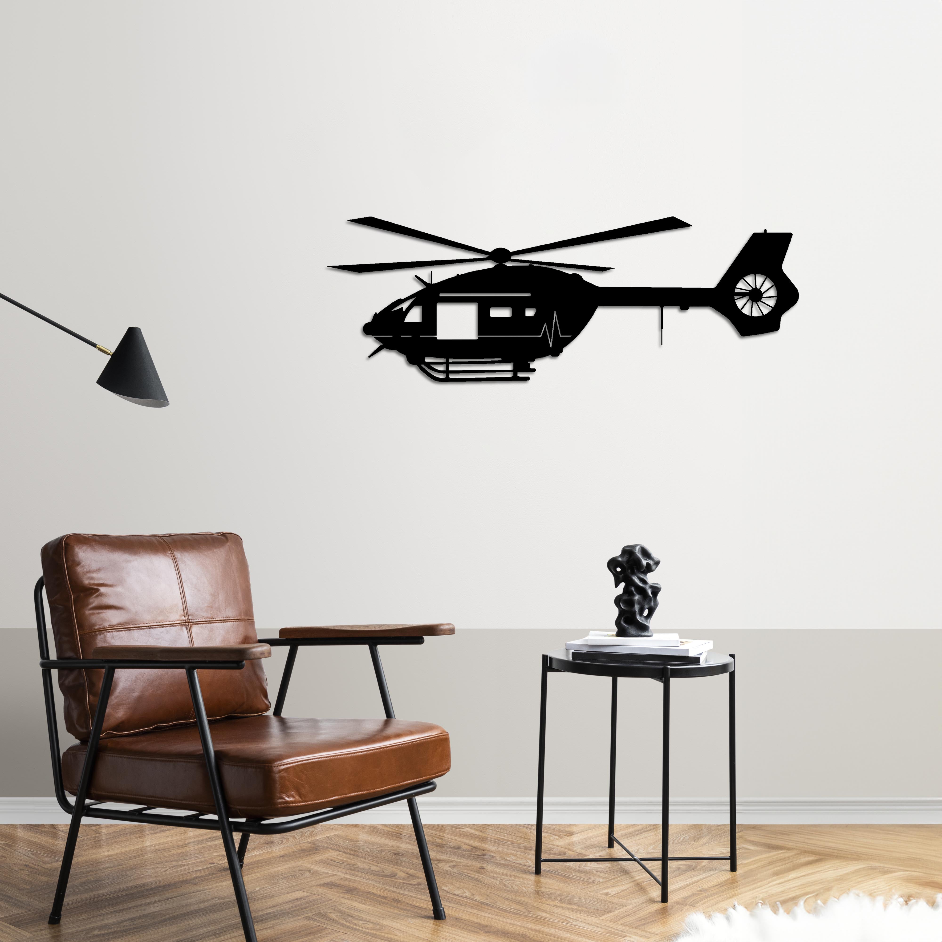 H135 Air Ambulance – Helikopter Metal Duvar Dekoru