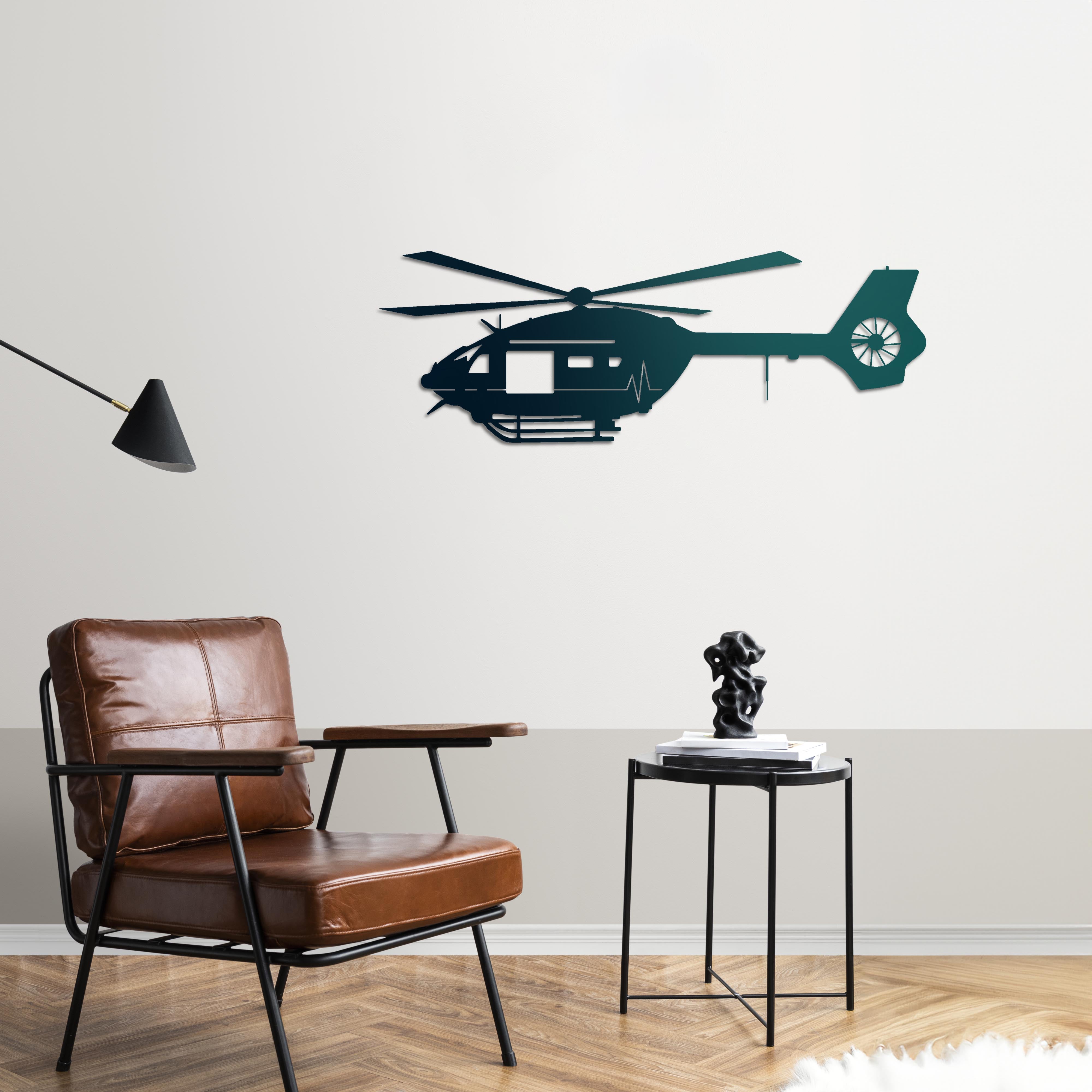 H135 Air Ambulance – Helikopter Metal Duvar Dekoru