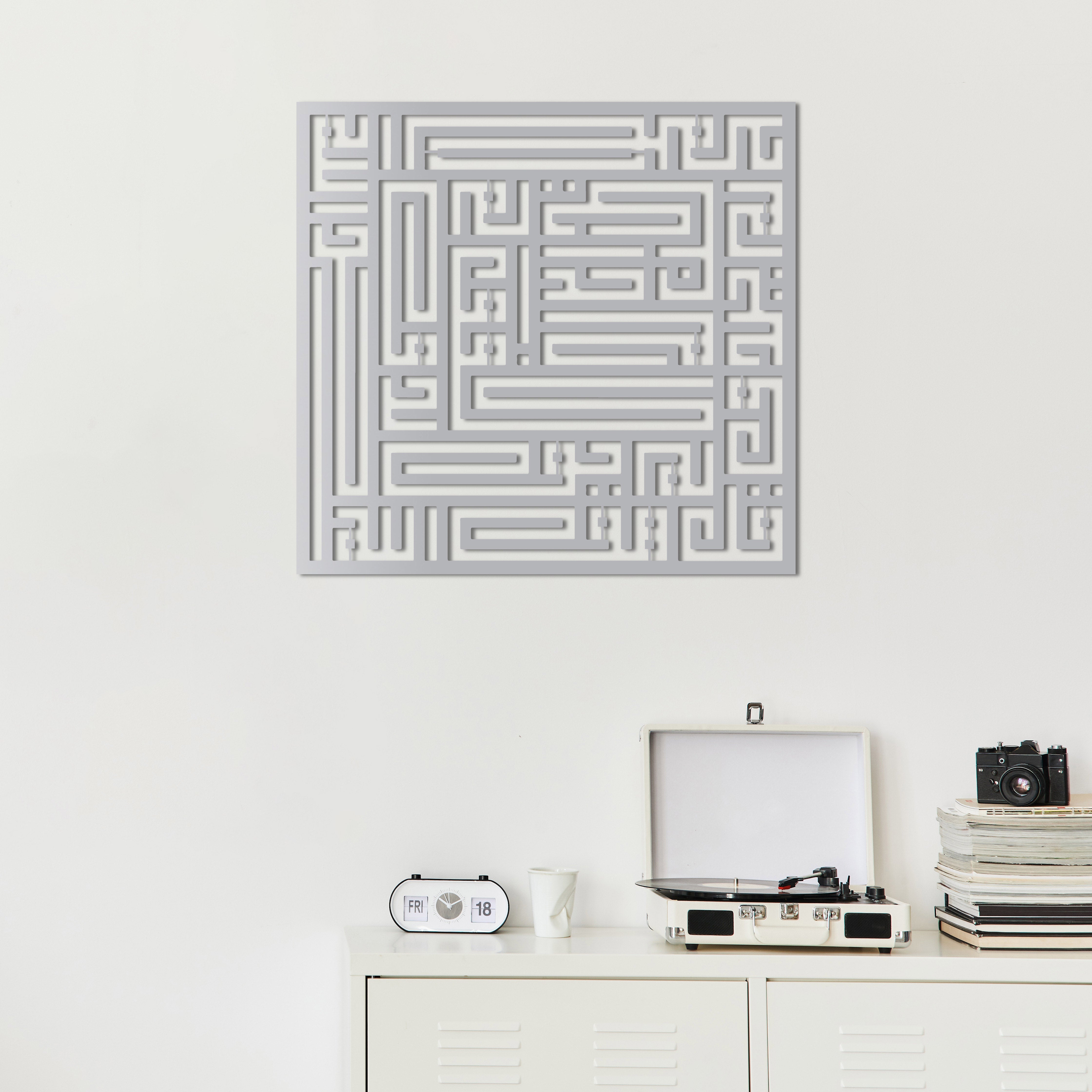 İhlas Suresi – İslami Kufi Hat Metal Duvar Dekoru Laser Artique