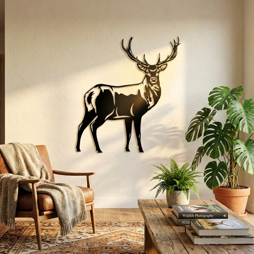 Majestik Geyik Metal Duvar Dekoru