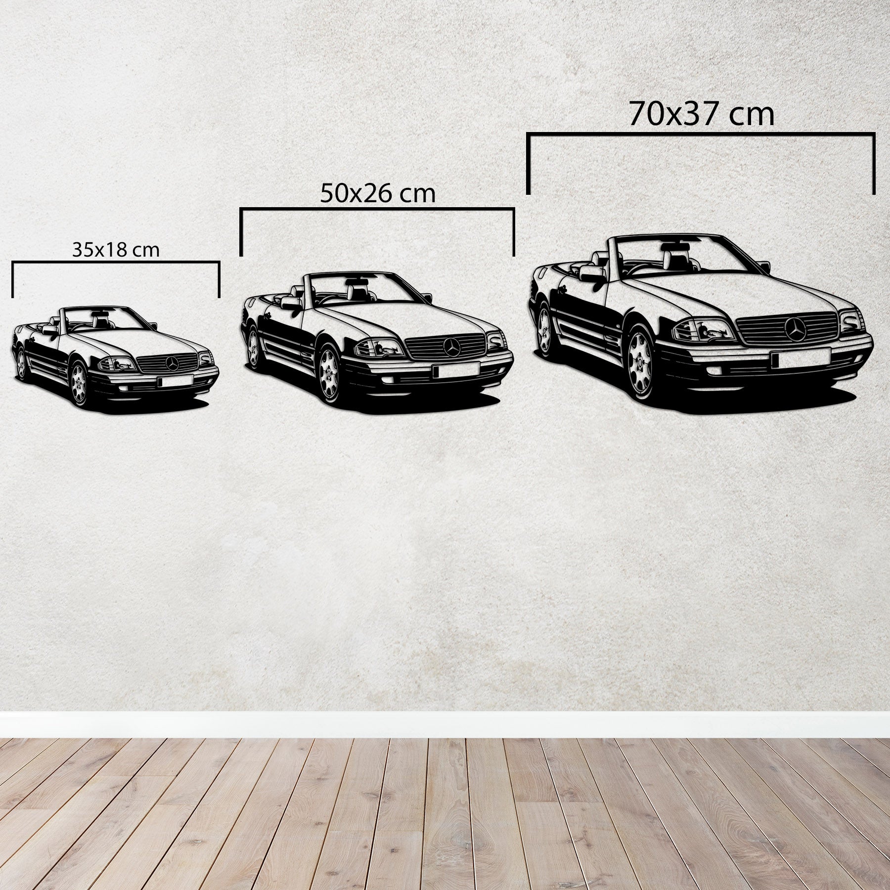 Mercedes-Benz SL (R129) – Araba Metal Duvar Dekoru Laser Artique