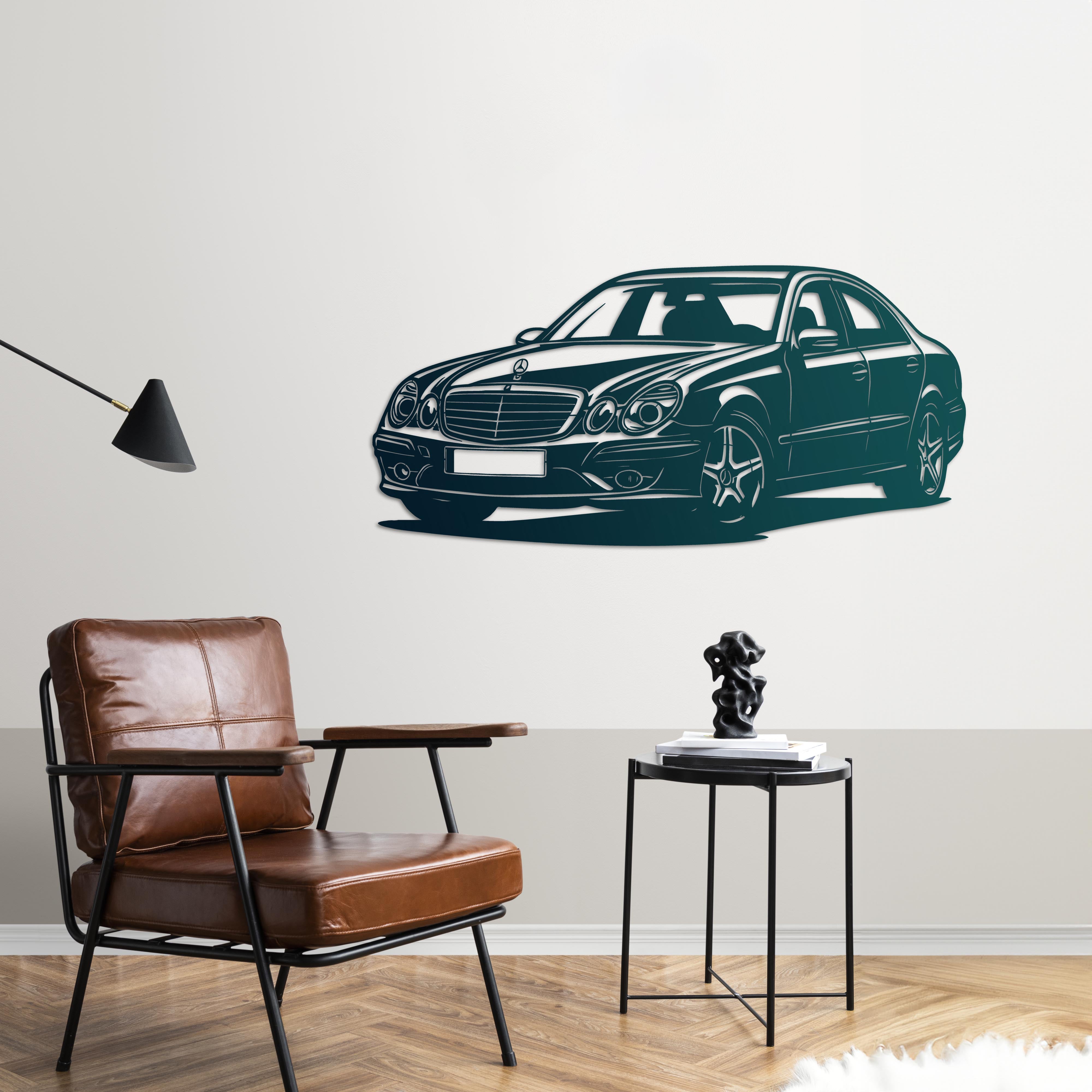 Mercedes-Benz W211 E-Class – Araba Metal Duvar Dekoru Laser Artique