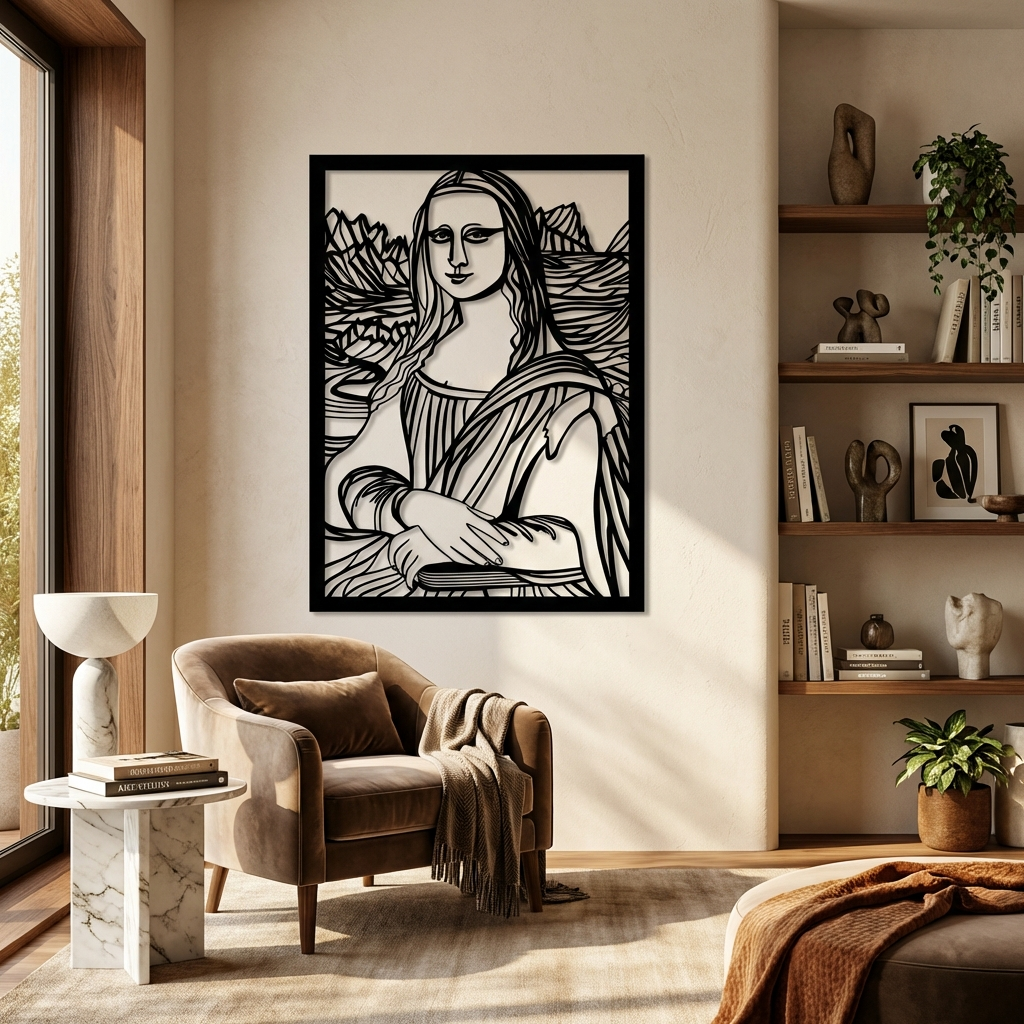 Mona Lisa Metal Duvar Dekoru