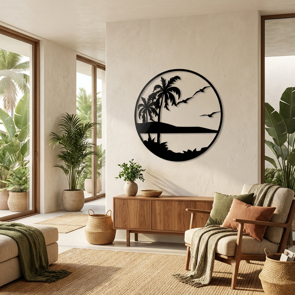 Tropikal Rüya Metal Duvar Dekoru