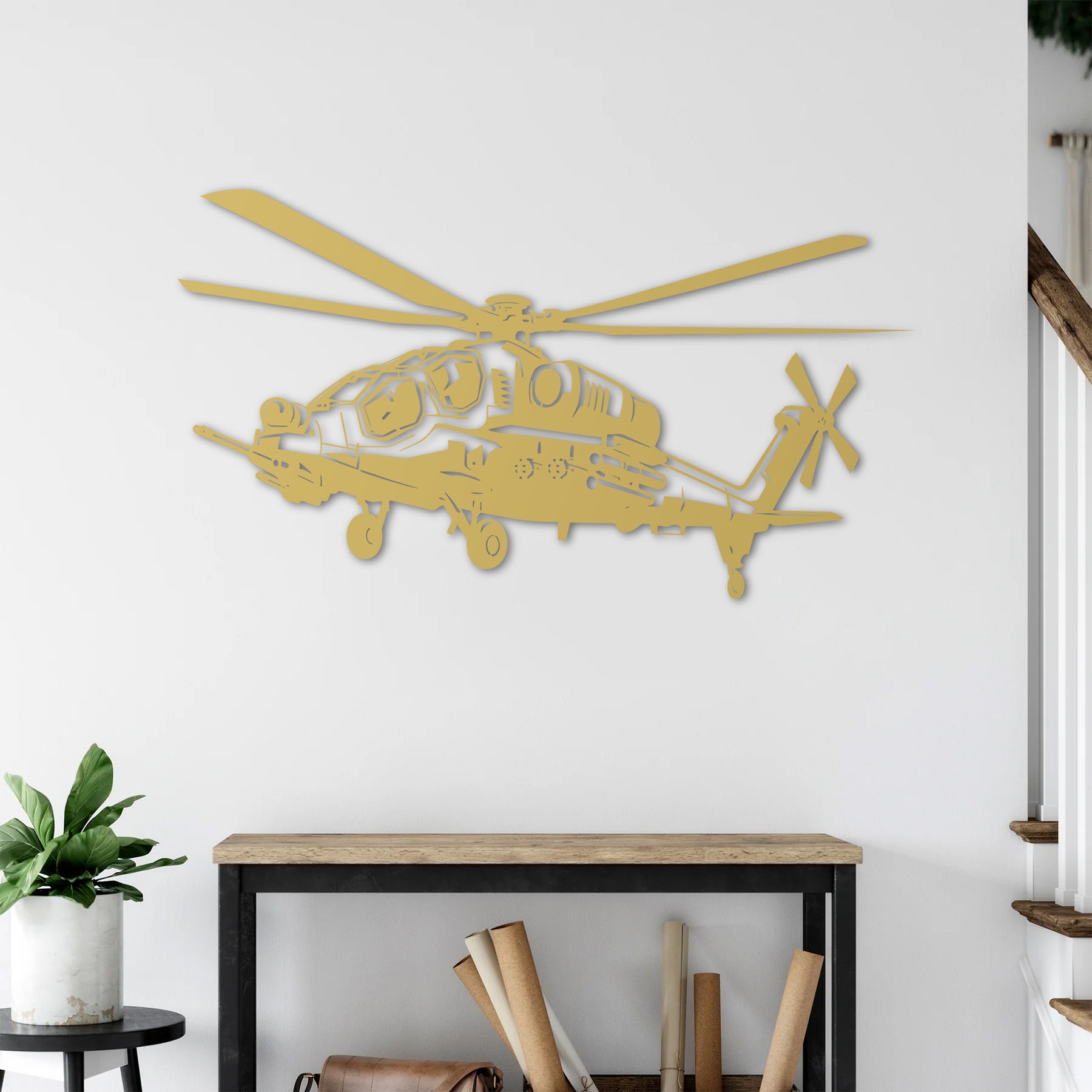 T129 ATAK – Taarruz Helikopteri Metal Duvar Dekoru
