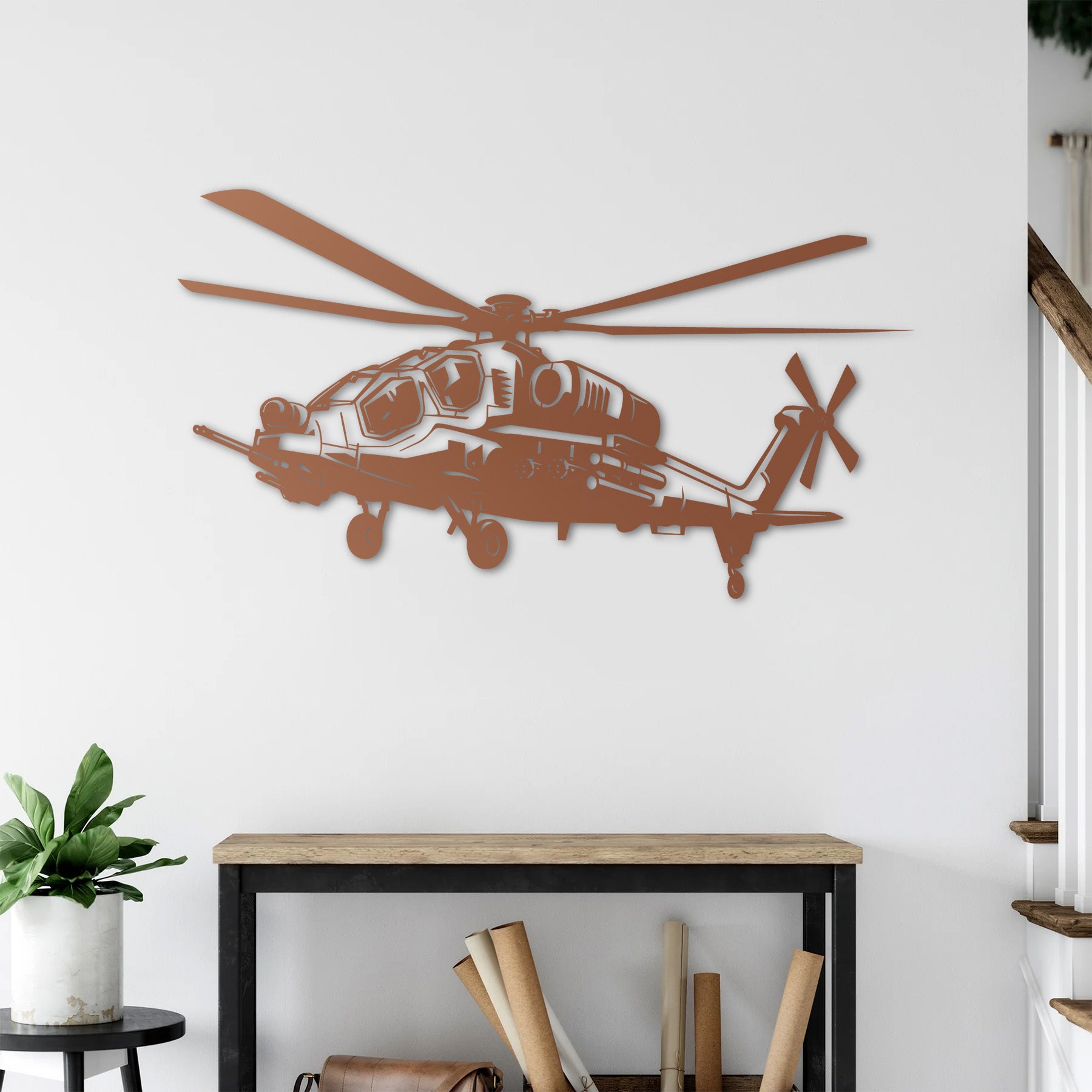 T129 ATAK – Taarruz Helikopteri Metal Duvar Dekoru
