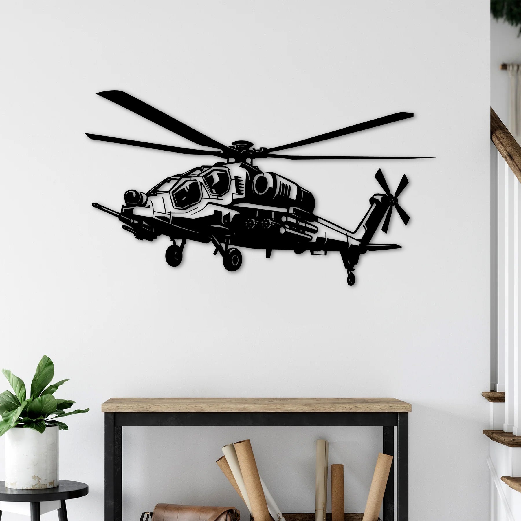 T129 ATAK – Taarruz Helikopteri Metal Duvar Dekoru