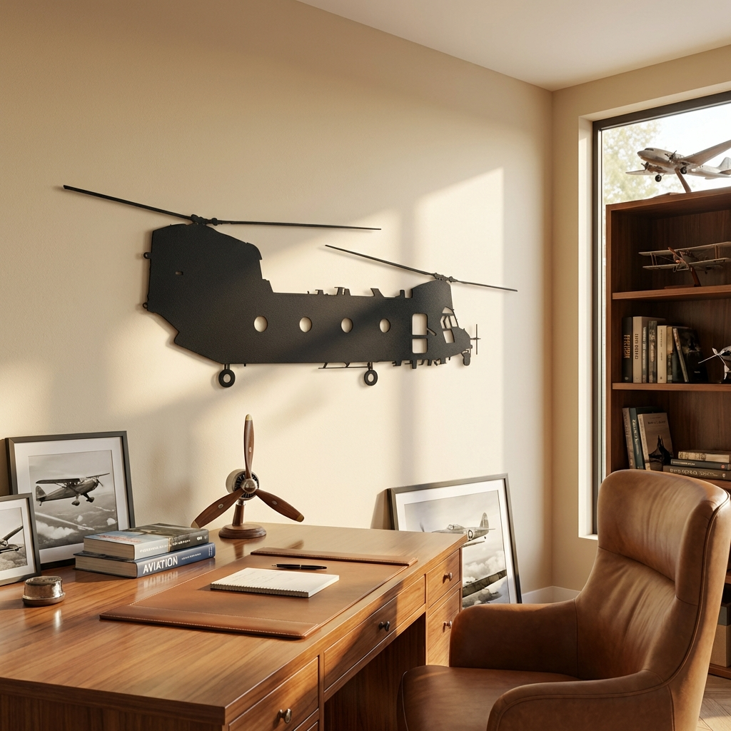 CH-47 Chinook – Helikopter Metal Duvar Dekoru