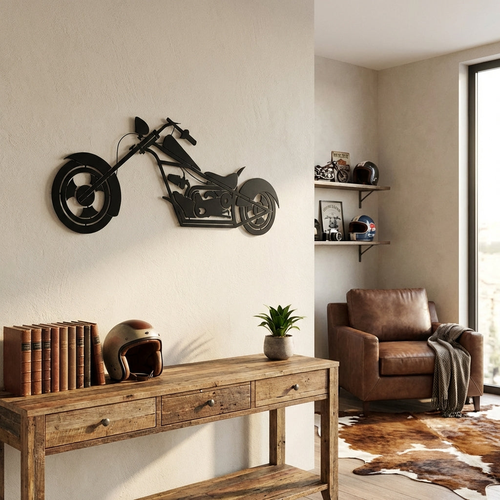 Chopper Efsanesi – Metal Motosiklet Duvar Dekoru