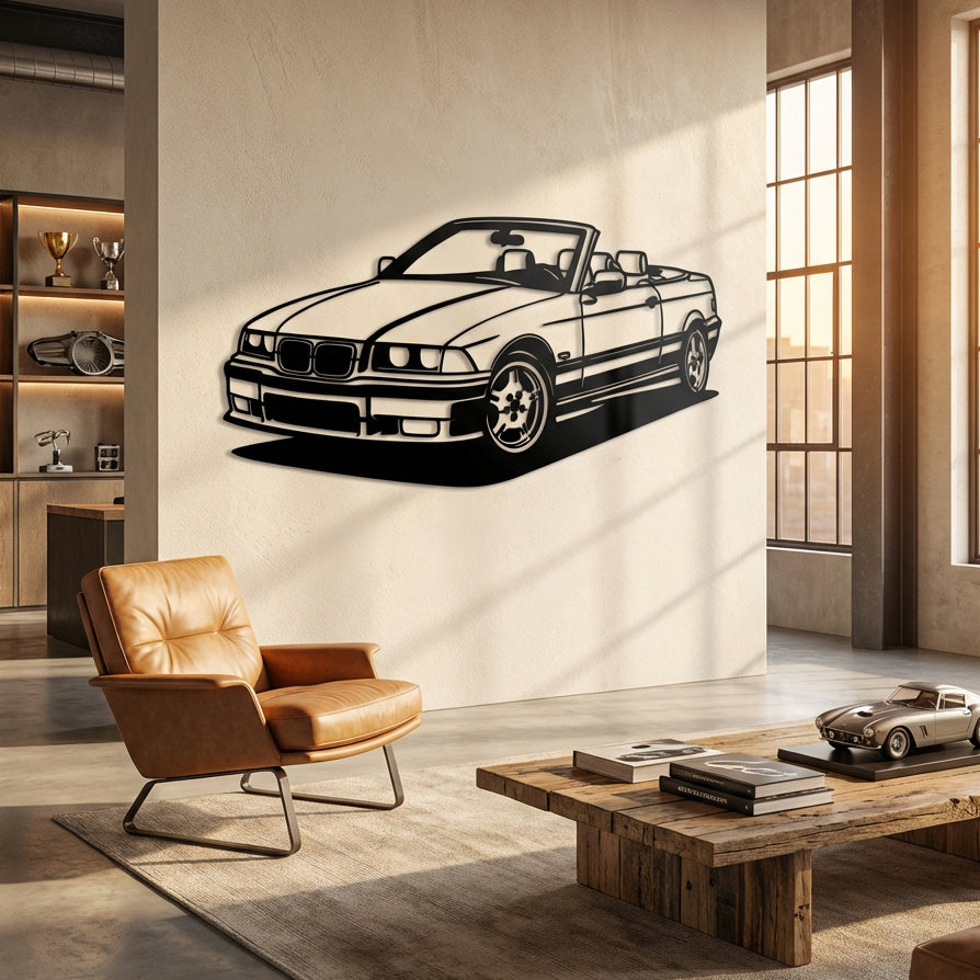 BMW E36 Cabrio – Araba Metal Duvar Dekoru