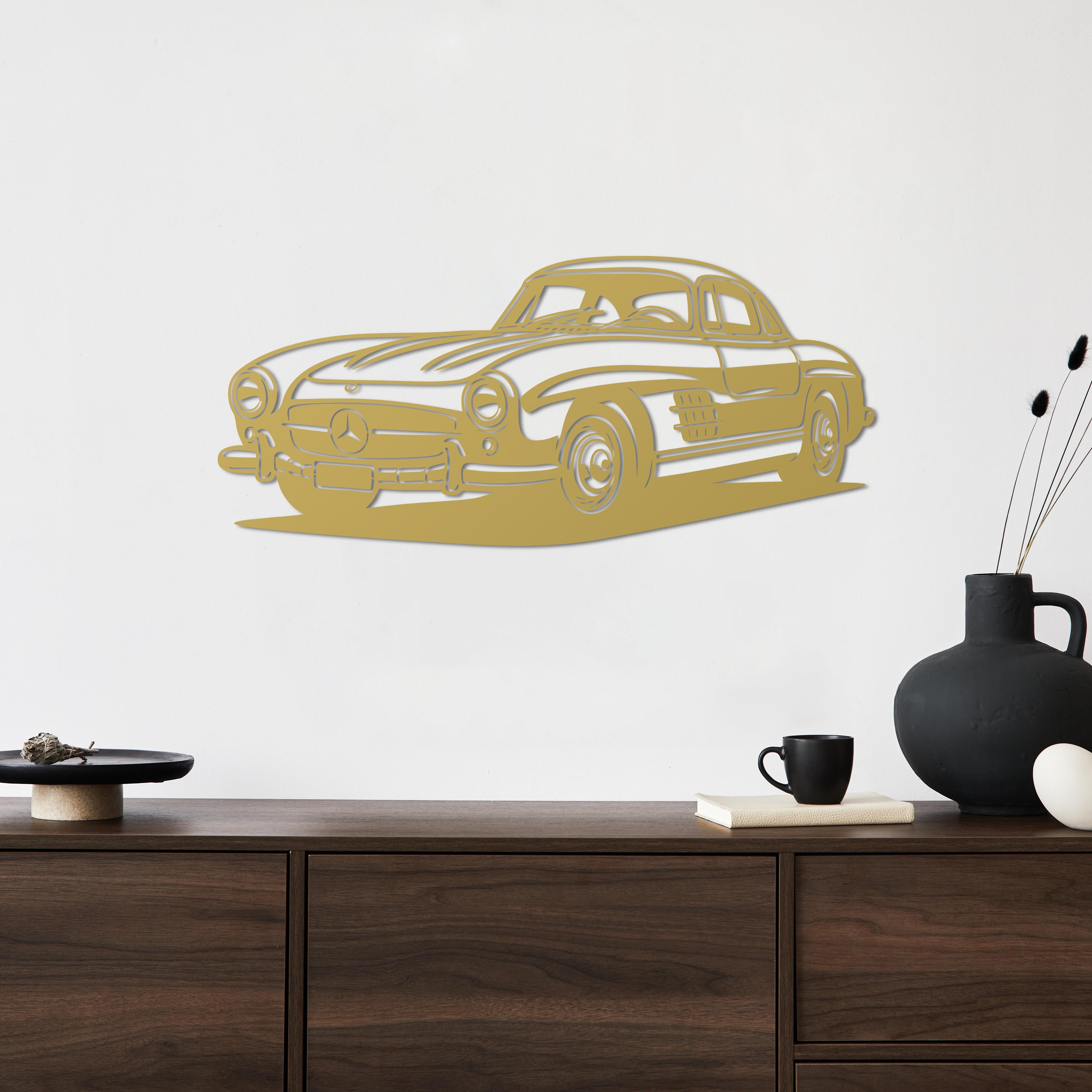 Mercedes-Benz 300SL Gullwing – Araba Metal Duvar Dekoru Laser Artique