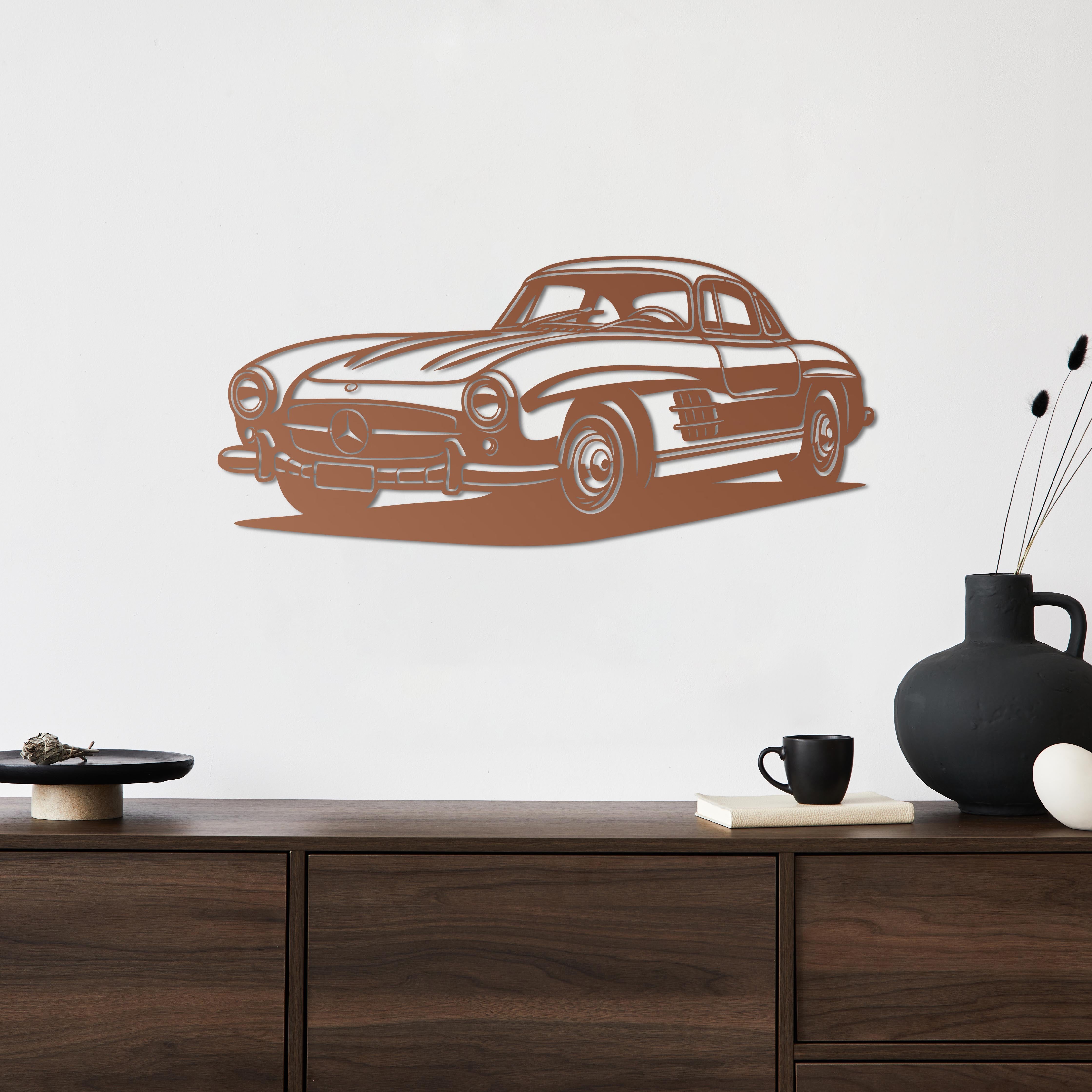 Mercedes-Benz 300SL Gullwing – Araba Metal Duvar Dekoru Laser Artique