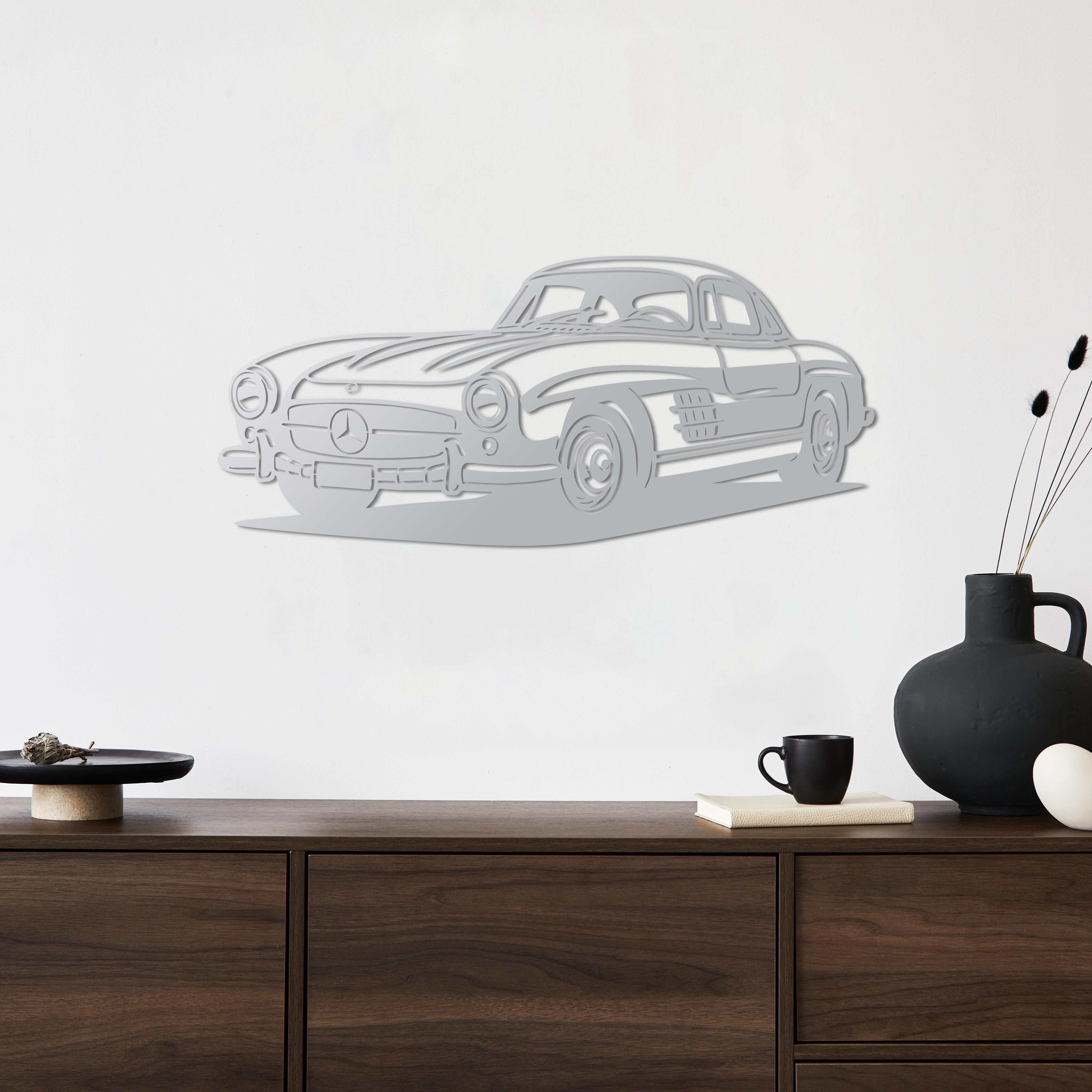 Mercedes-Benz 300SL Gullwing – Araba Metal Duvar Dekoru Laser Artique