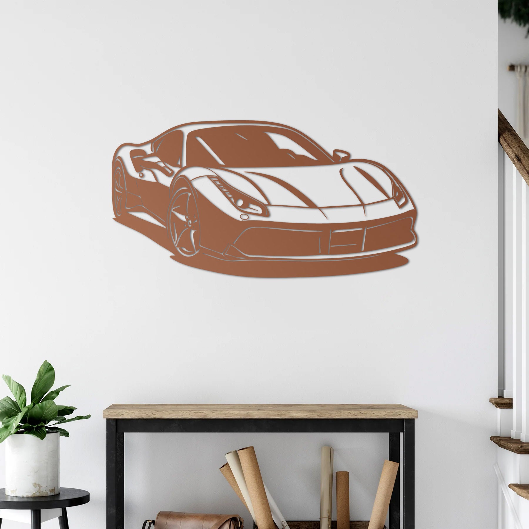 Ferrari 488 GTB – Araba Metal Duvar Dekoru Laser Artique