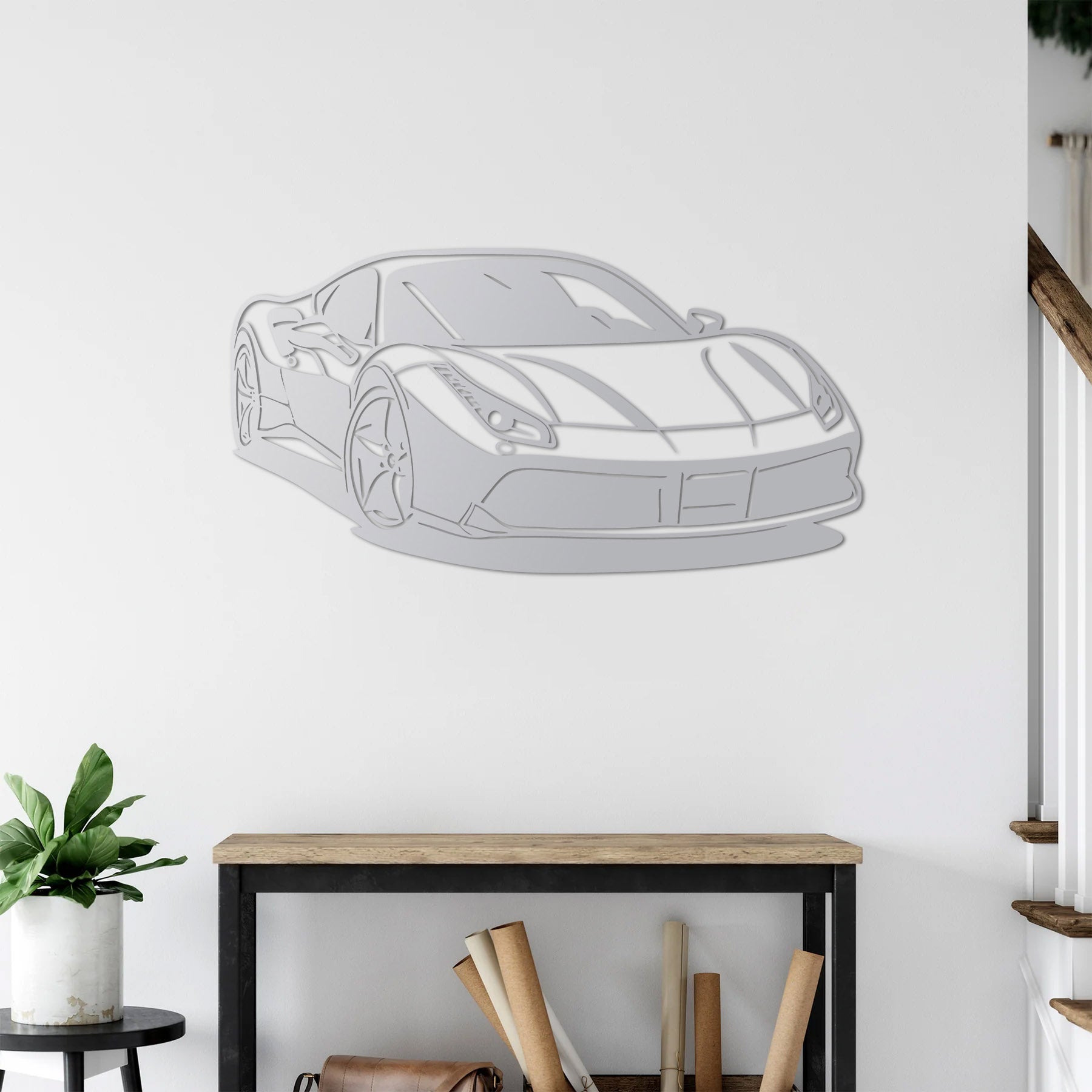 Ferrari 488 GTB – Araba Metal Duvar Dekoru Laser Artique