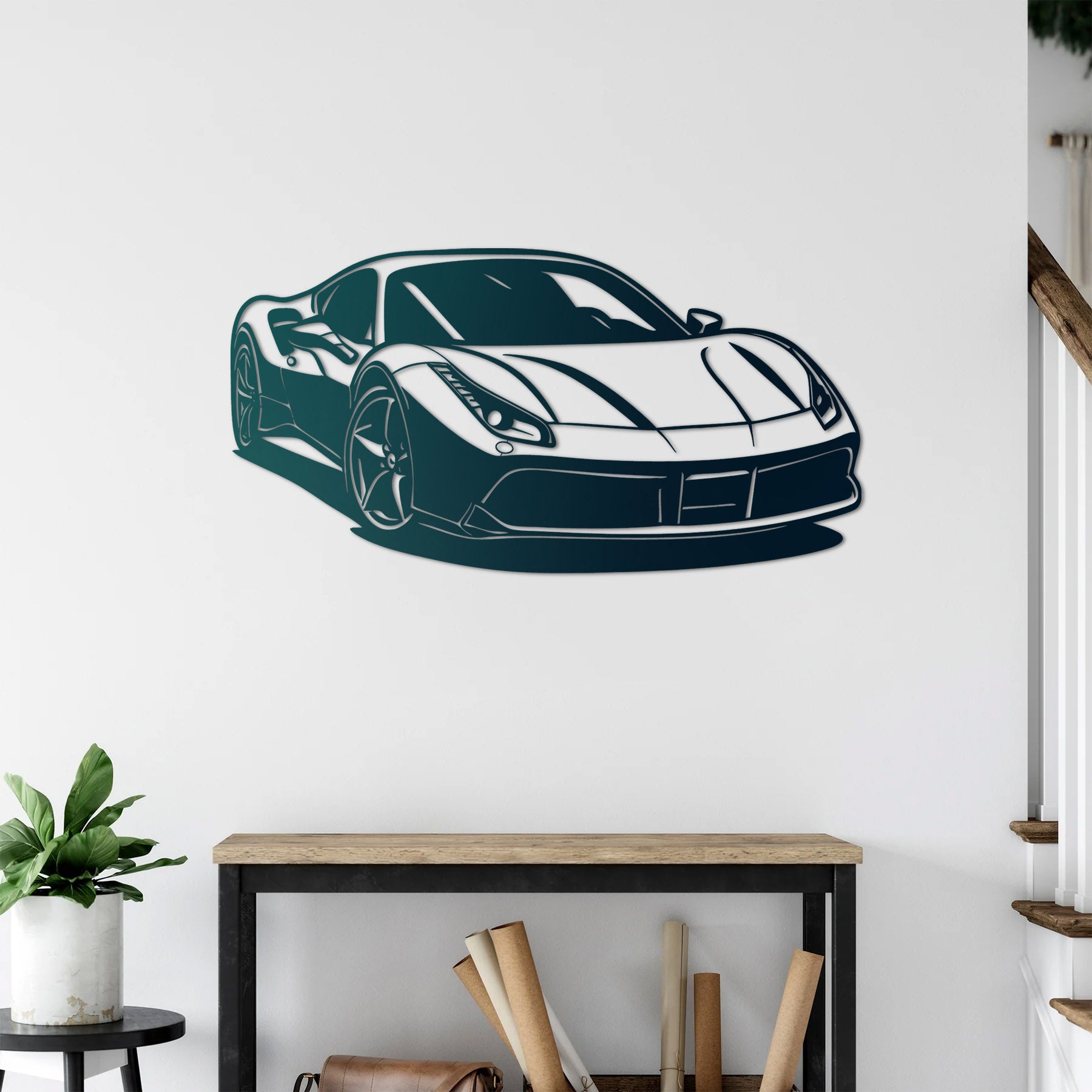 Ferrari 488 GTB – Araba Metal Duvar Dekoru Laser Artique