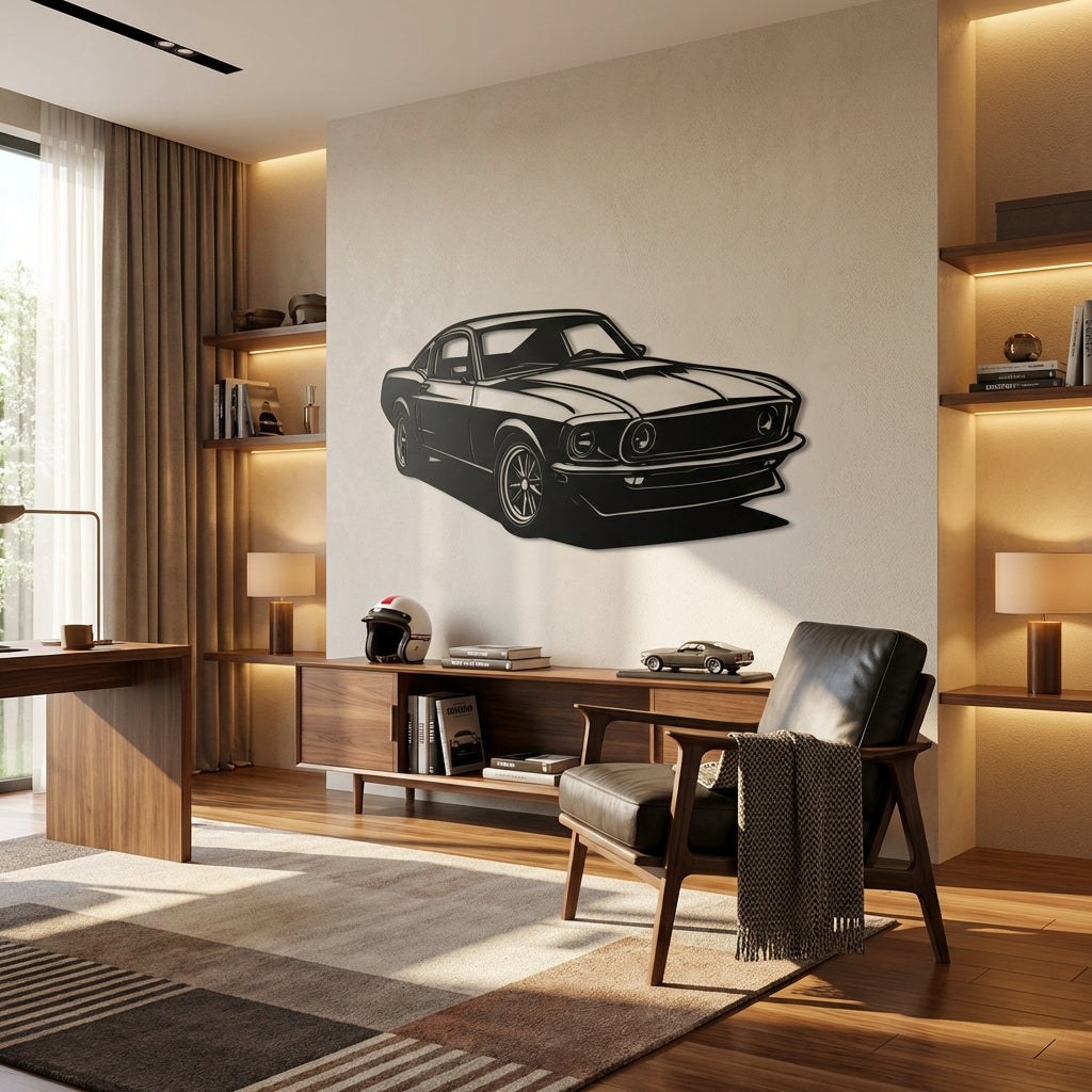 Ford Mustang Fastback – Araba Metal Duvar Dekoru