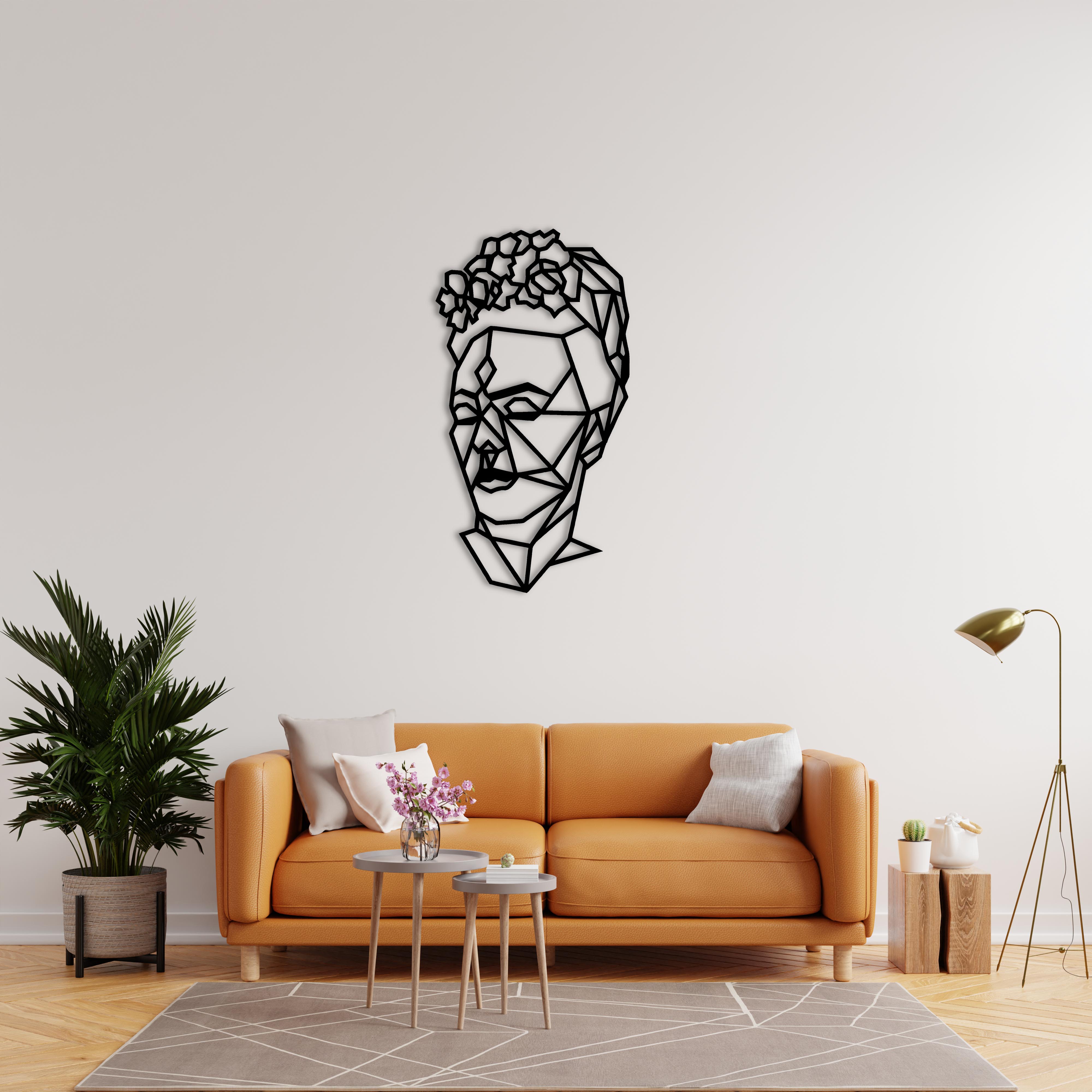 Kırılgan Gücün Portresi Frida Kahlo Metal Duvar Dekoru