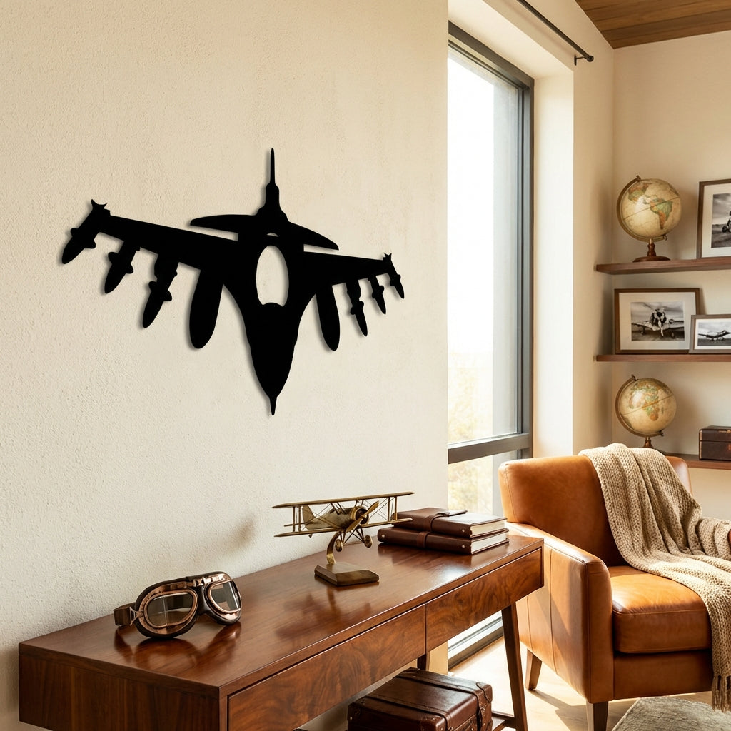 Savaşçı Uçak – Metal Duvar Dekoru