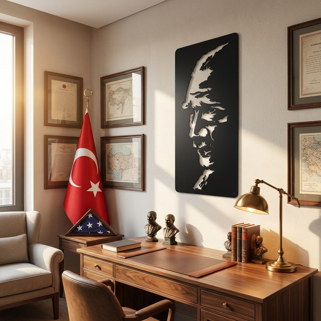 Atatürk'ün Portresi Metal Duvar Dekoru