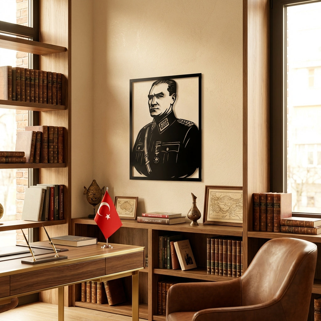 Mareşal Atatürk Portre – Metal Duvar Dekoru