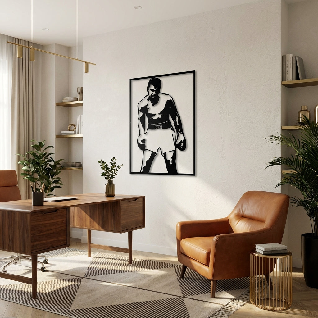 Efsanenin Duruşu – Muhammad Ali Metal Duvar Dekoru