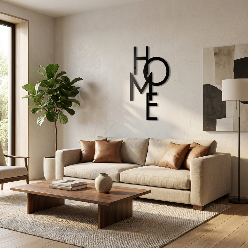"HOME" Metal Duvar Dekoru — Ev Gibisi Yok