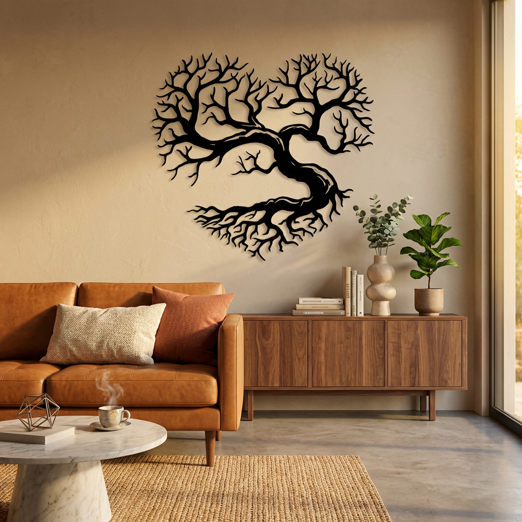 Kalbin Kökleri Metal Duvar Dekoru