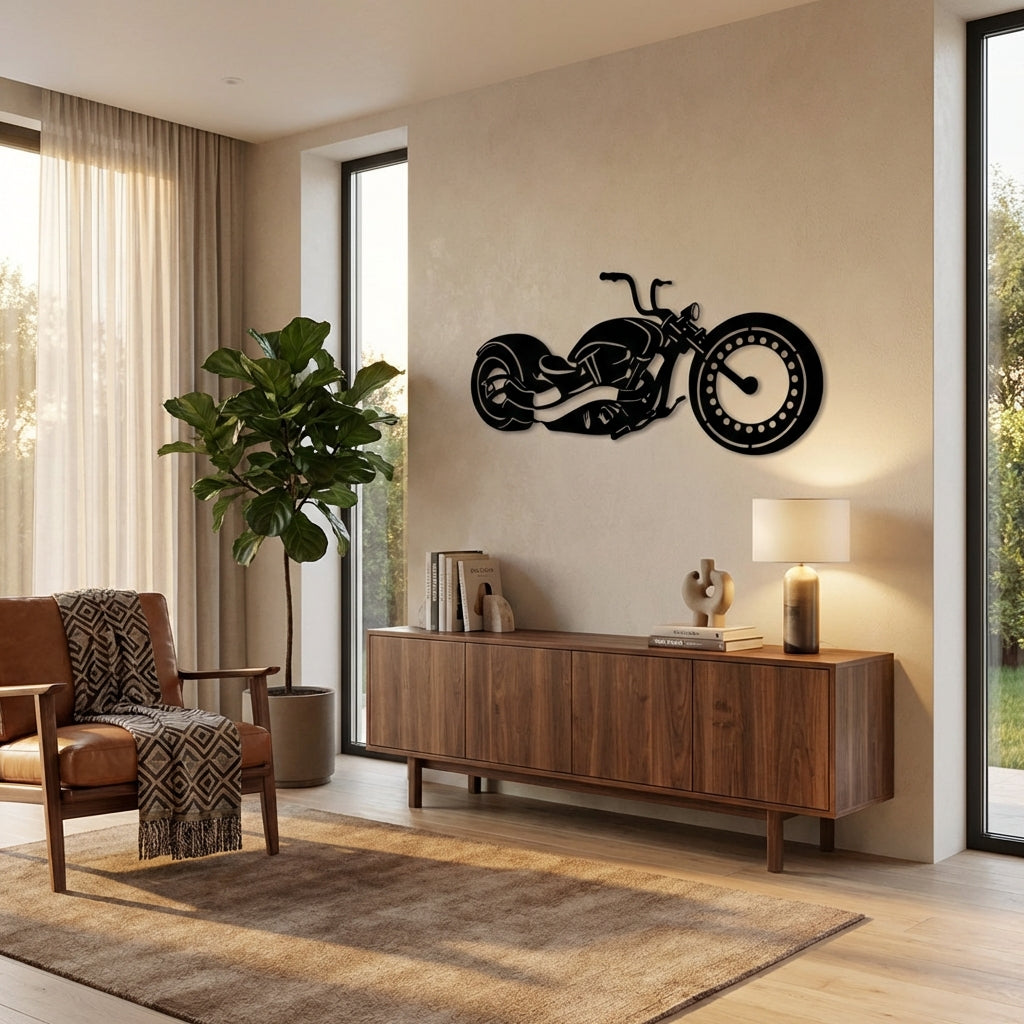 Özgür Ruh: Chopper Motosiklet Metal Duvar Dekoru