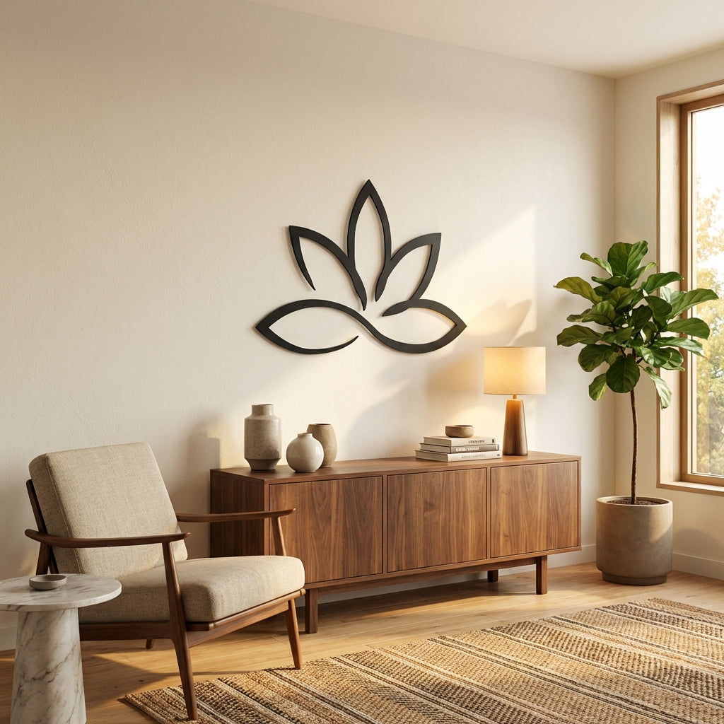 Zen Lotus Metal Duvar Dekoru