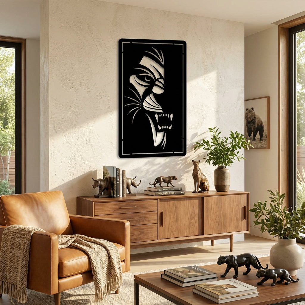 Aslanın Gözleri Metal Duvar Dekoru