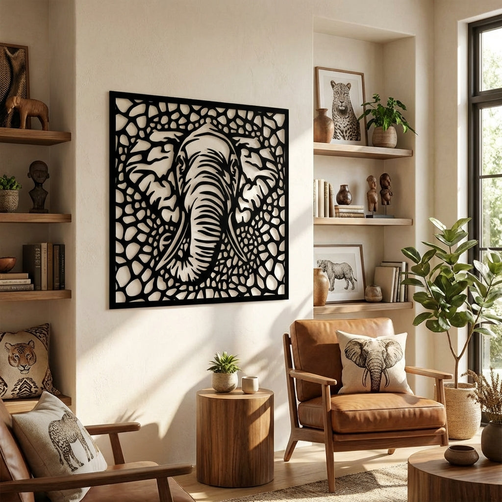 Fil "Afrika Mirası" Metal Duvar Dekoru