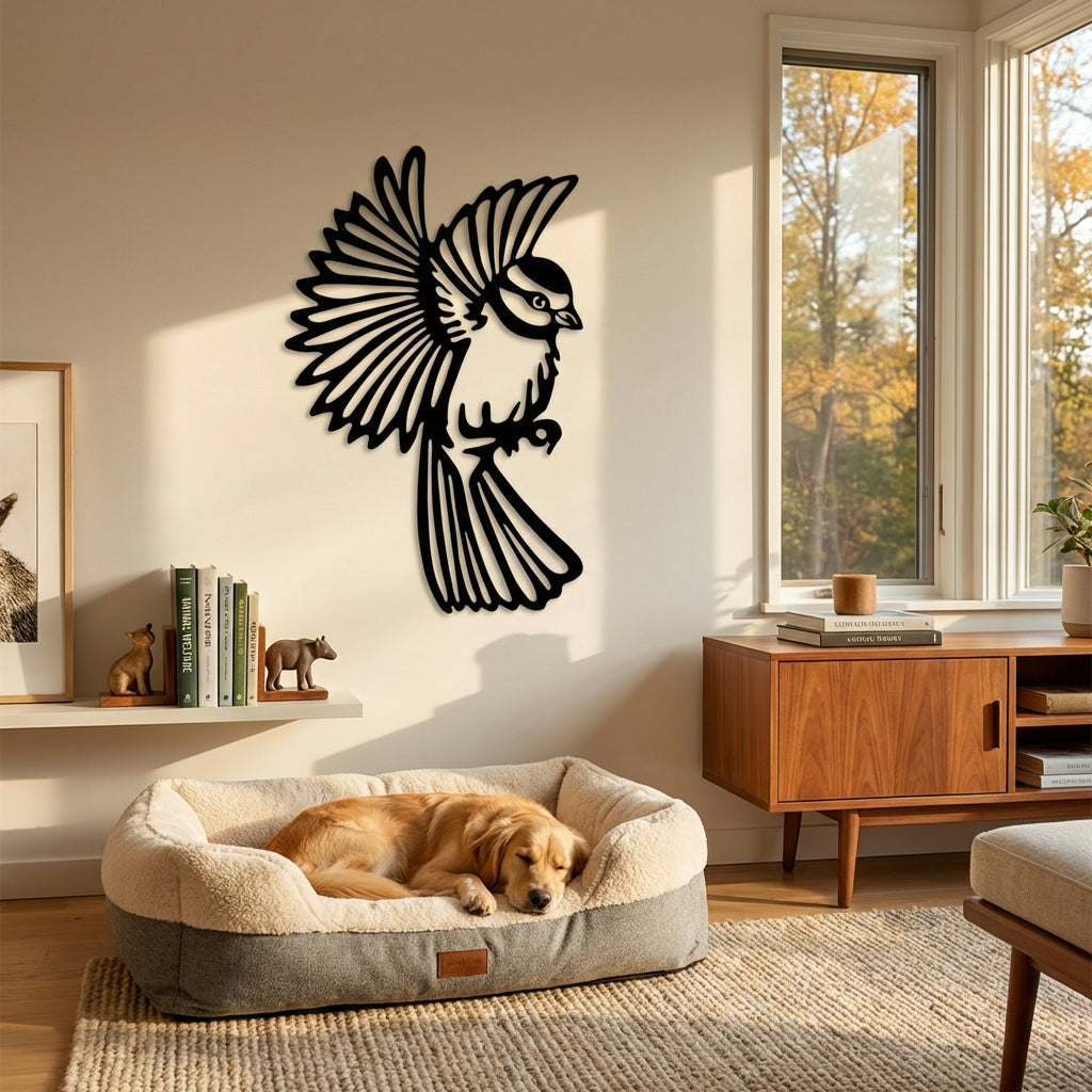 Kanatların Zarafeti Kuş Metal Duvar Dekoru