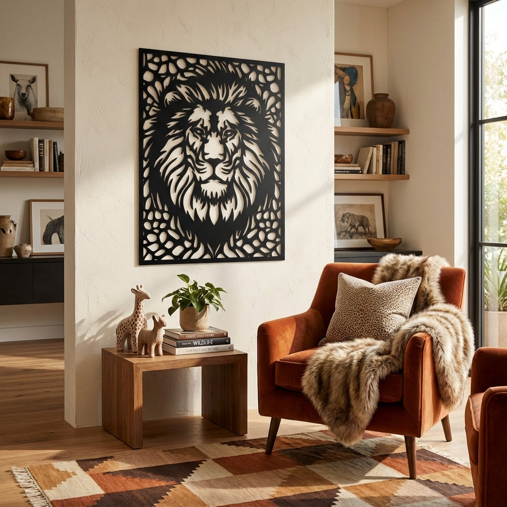 Kralın Portresi Aslan Metal Duvar Dekoru