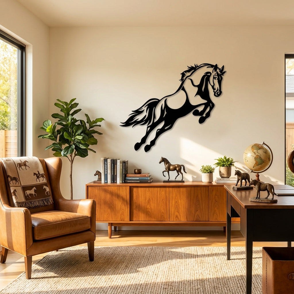 Özgür Ruhlu At Metal Duvar Dekoru